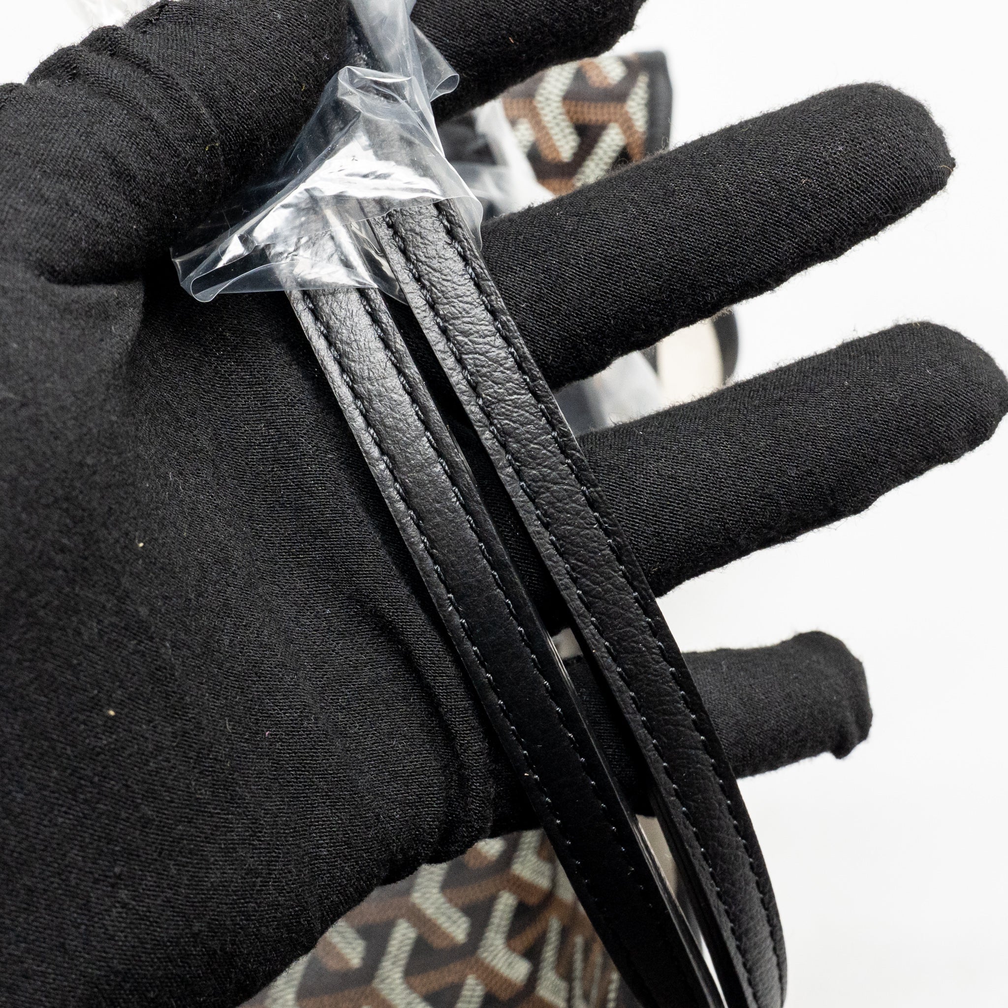 GOYARD SAINT LOUIS PM BAG GOYARDINE CANVAS/CALFSKIN BLACK SHW