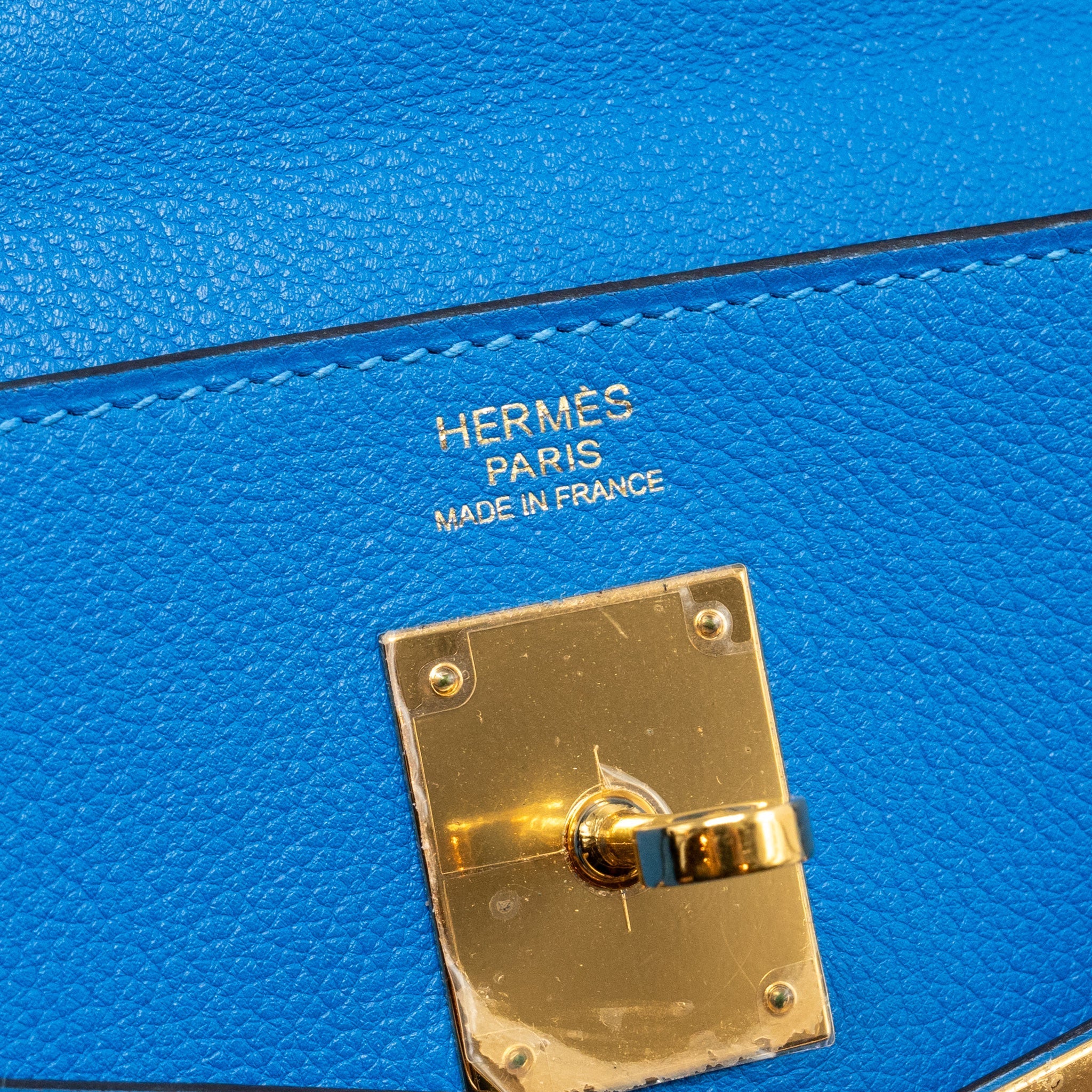 HERMES KELLY 32 EVERCOLOR BLUE HYDRA GHW