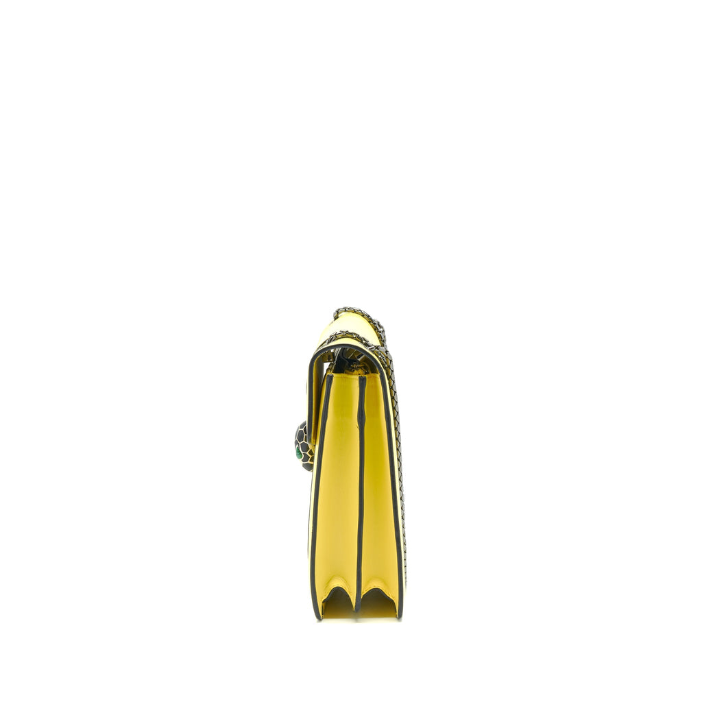 BVLGARI SERPENTI FLAP SHOULDER BAG YELLOW