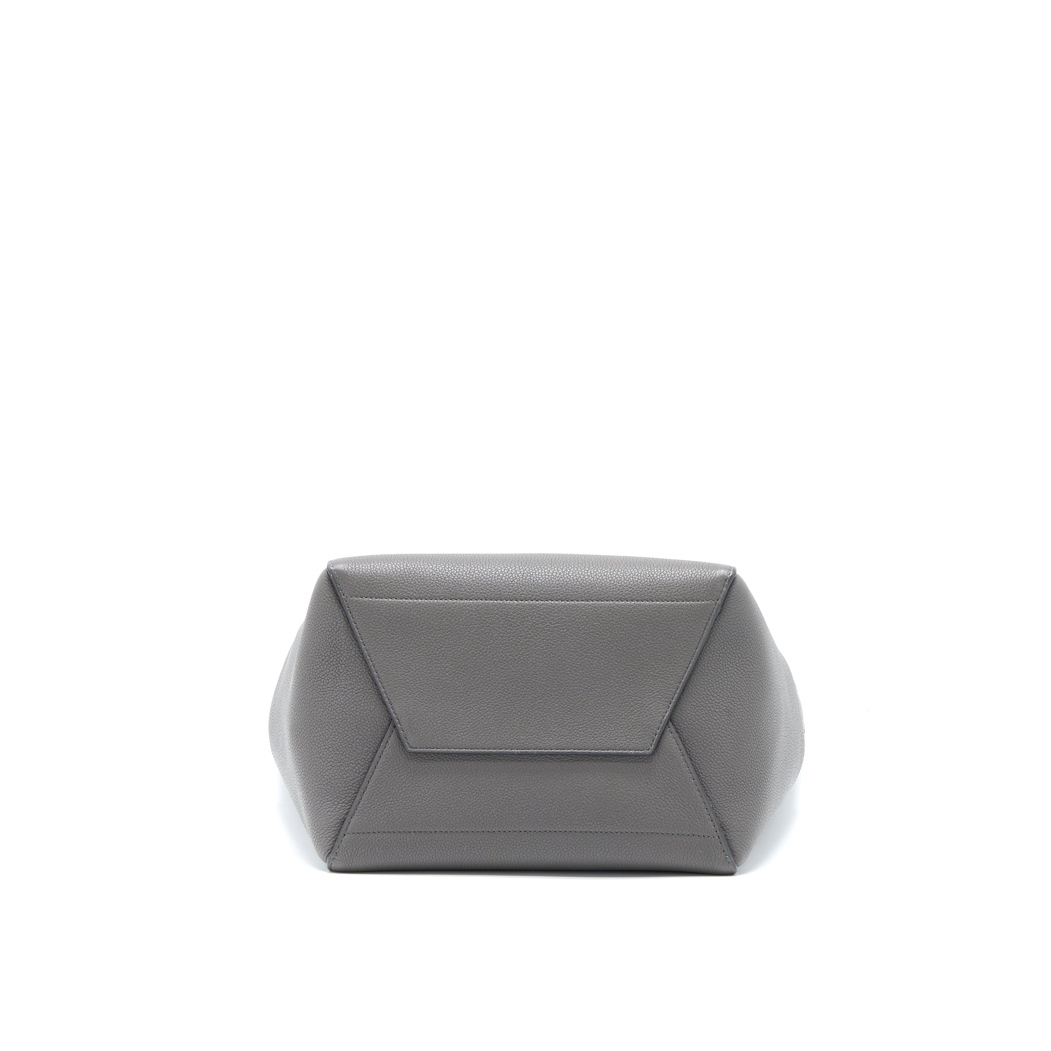 CELINE SANGLE BUCKET BAG GRAINED CALFSKIN GREY GHW