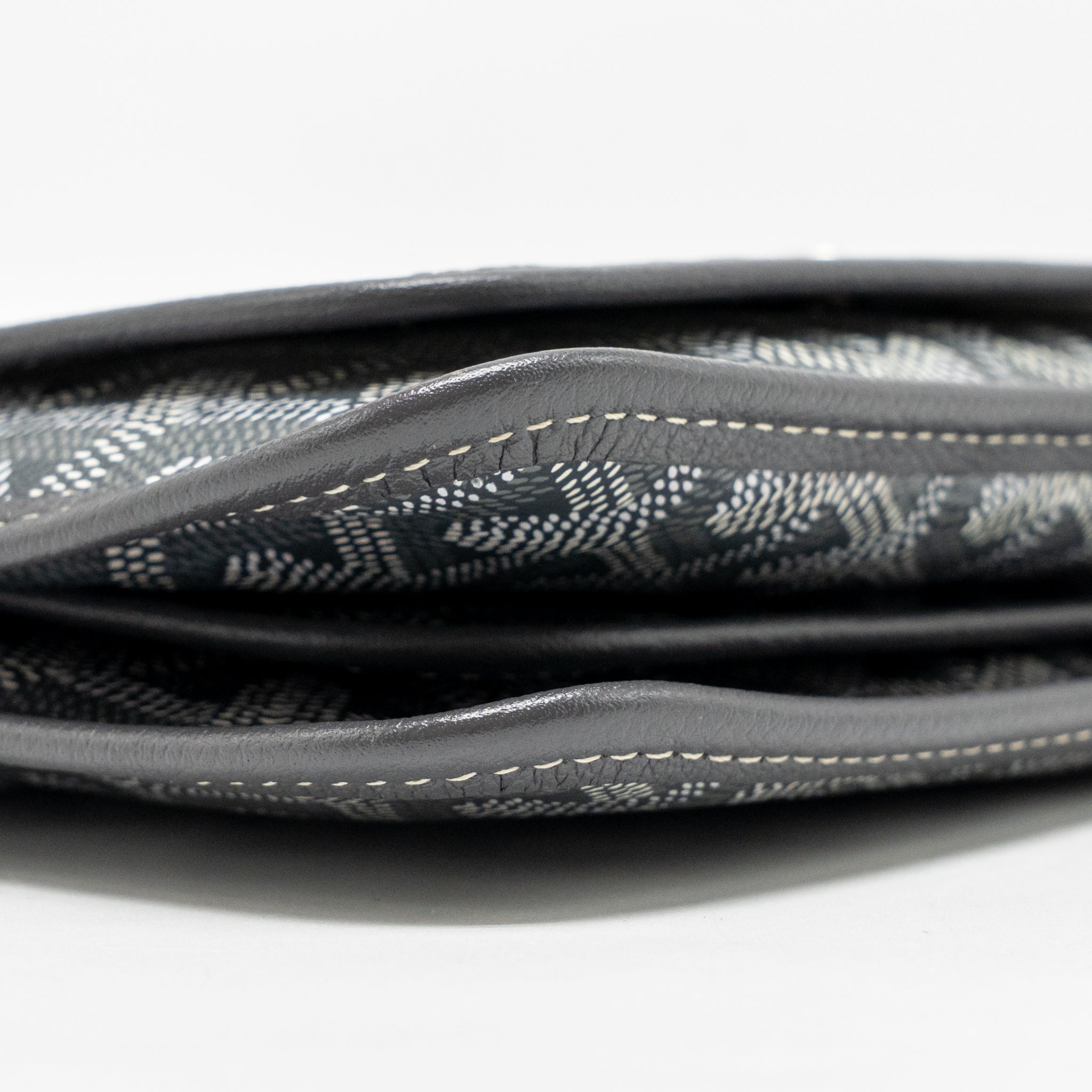 GOYARD PLUMET POCKET WALLET GOYARDINE CANVAS/CALFSKIN GREY SHW