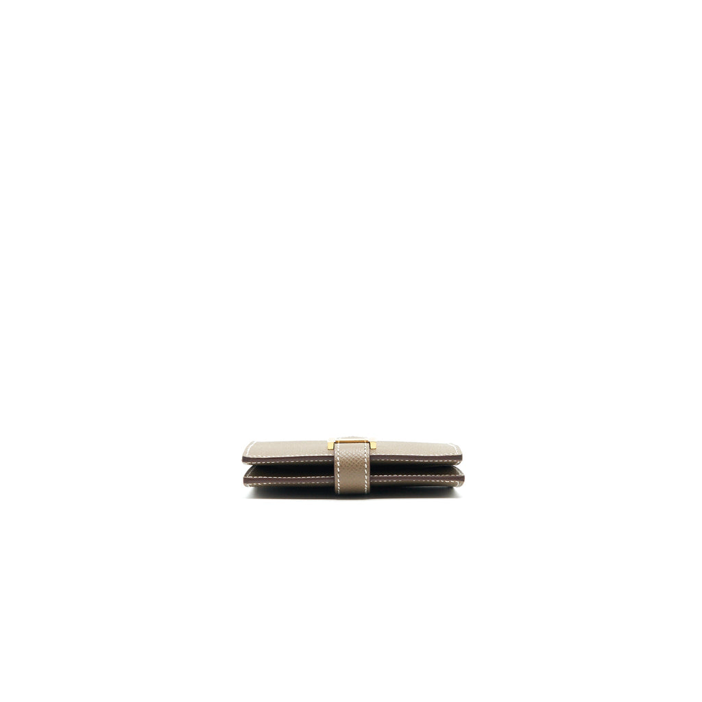 HERMES BEARN CARD HOLDER ETOUPE GHW EPSOM LEATHER