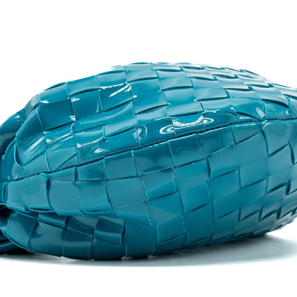 BOTTEGA VENETA MINI JODIE PATENT BLUE SHW