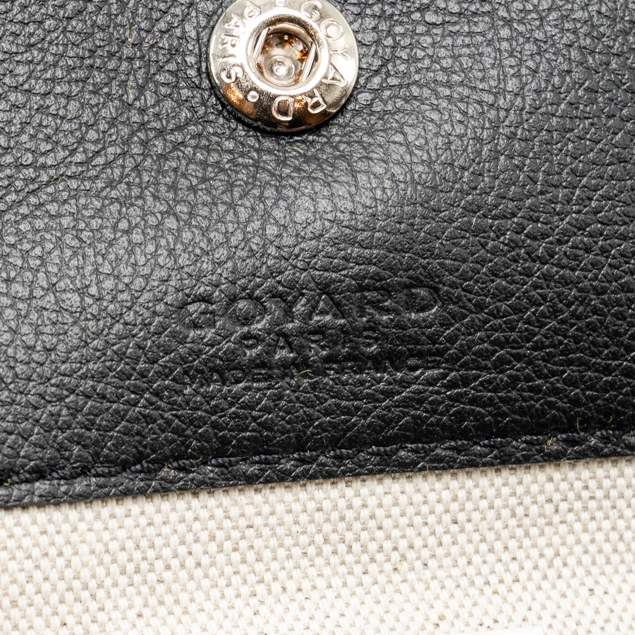 GOYARD SAINT LOUIS PM BAG GOYARDINE CANVAS/CALFSKIN BLACK SHW