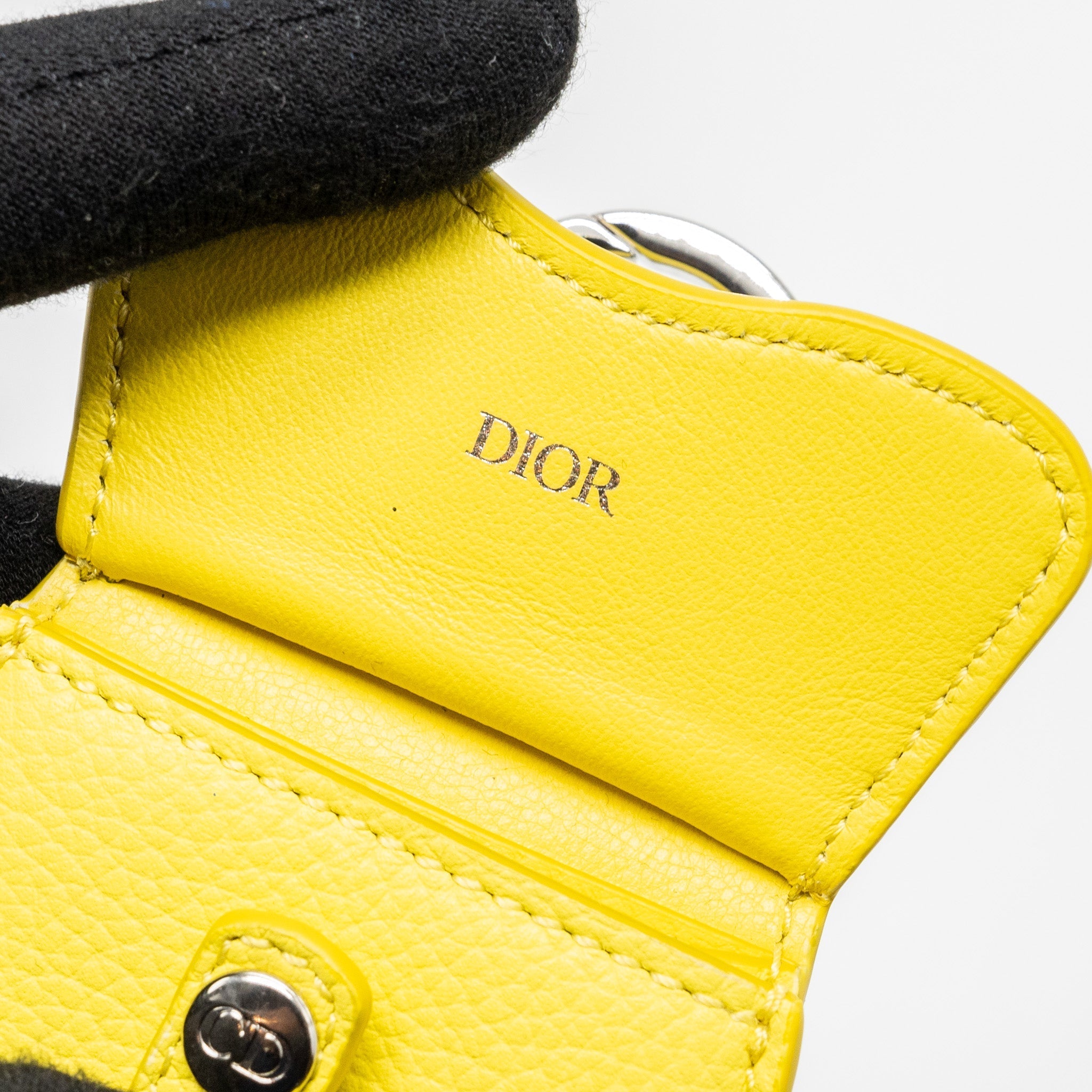 DIOR SADDLE COIN POUCH/BAG CHARM YELLOW SHW