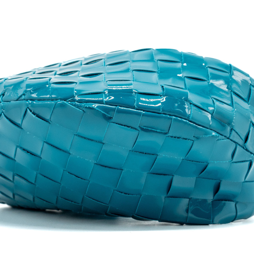 BOTTEGA VENETA MINI JODIE PATENT BLUE SHW