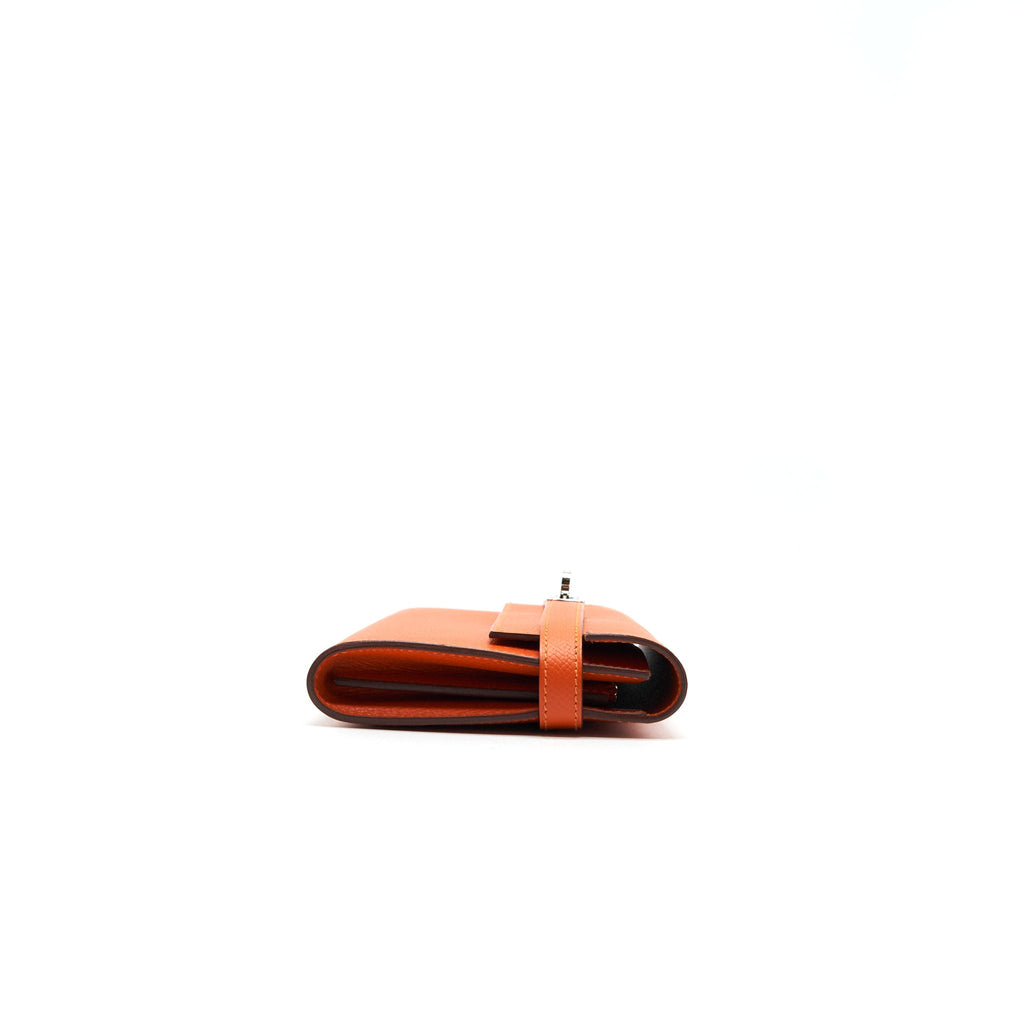 HERMES KELLY LONG WALLET ORANGE SHW EPSOM LEATHER