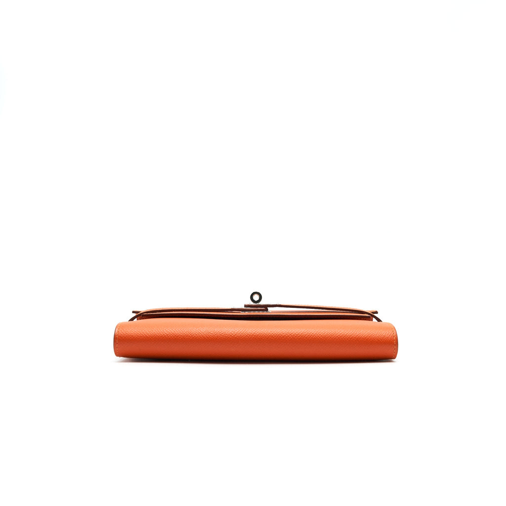 HERMES KELLY LONG WALLET ORANGE SHW EPSOM LEATHER