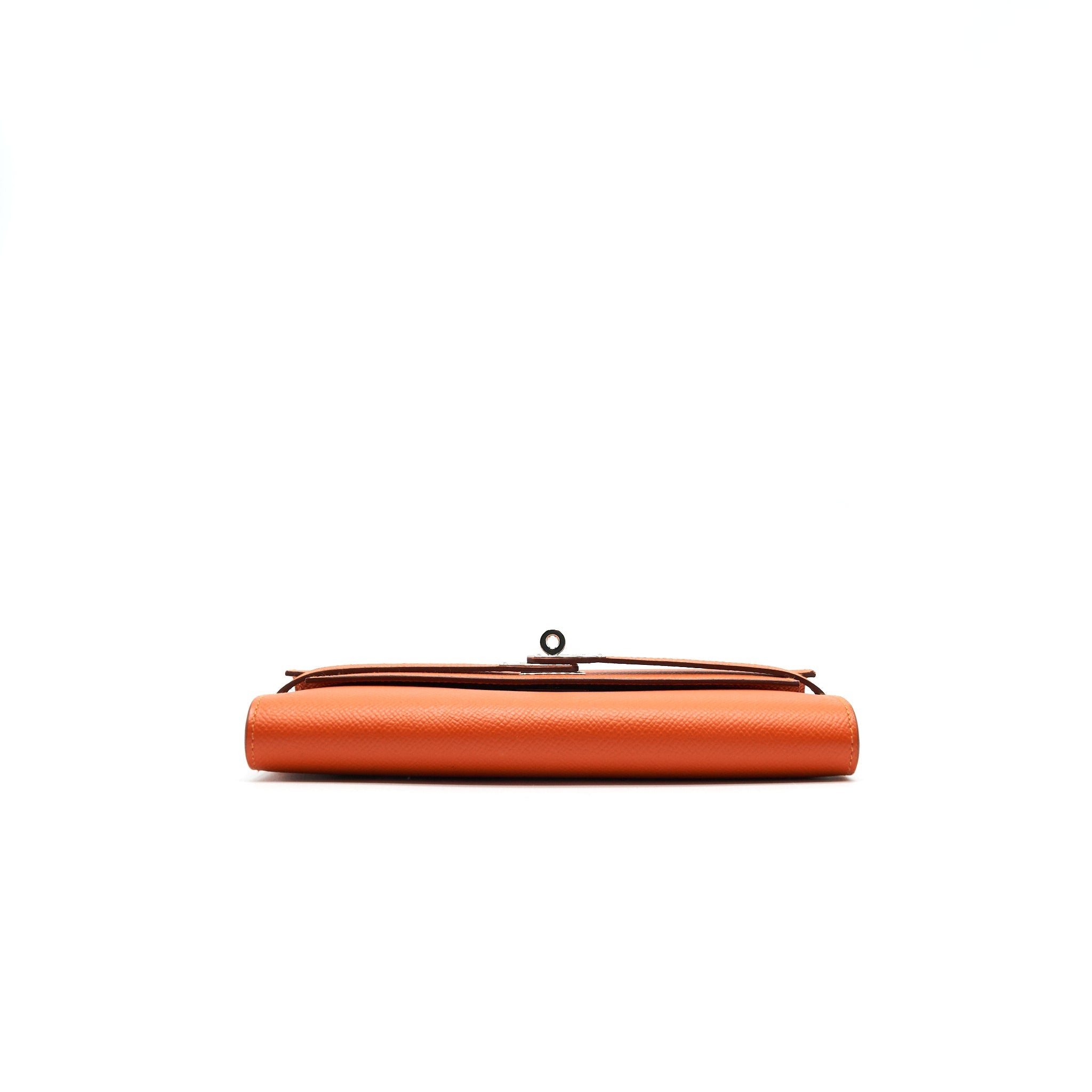 HERMES KELLY LONG WALLET ORANGE SHW EPSOM LEATHER