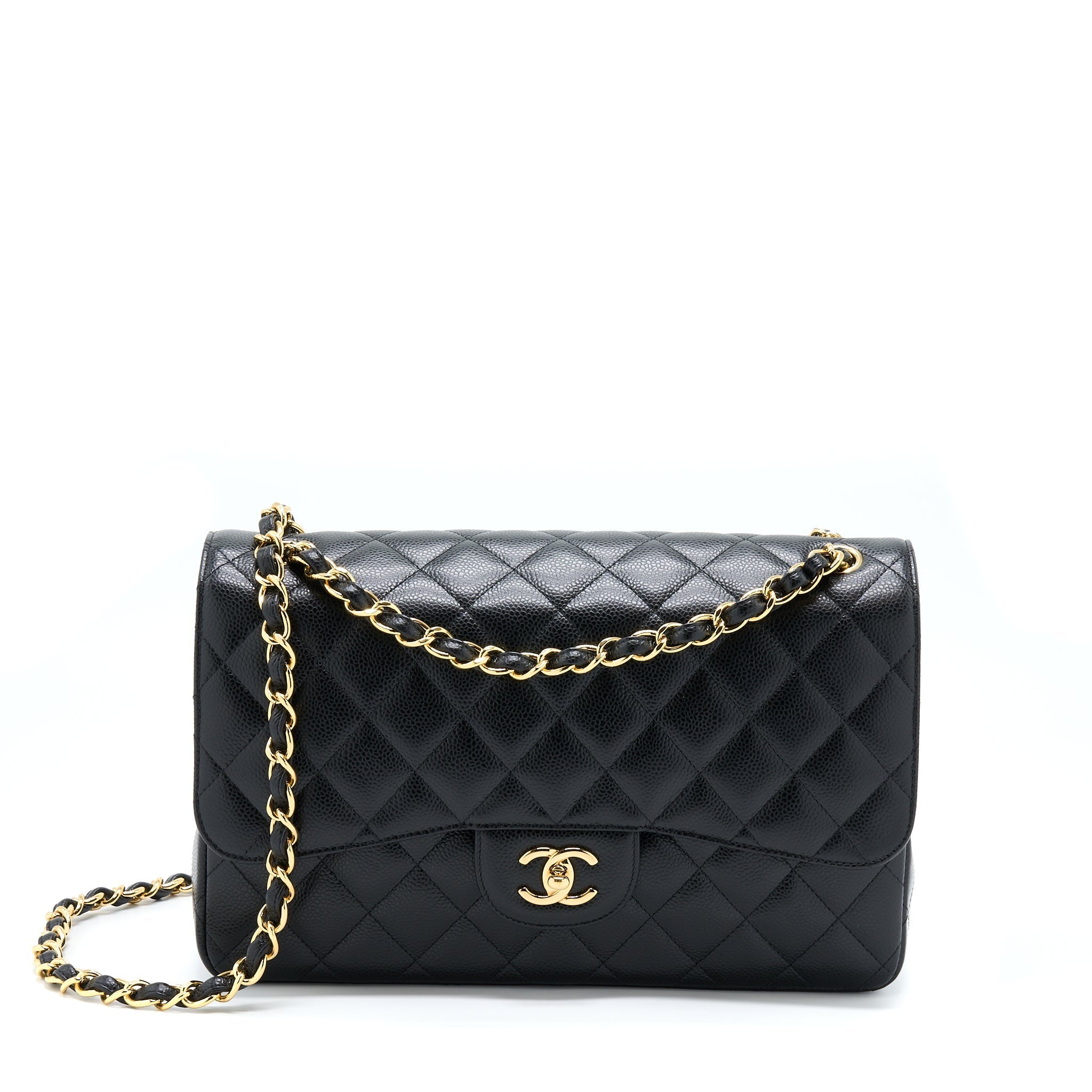 CHANEL JUMBO CLASSIC FLAP BAG CAVIAR BLACK GHW