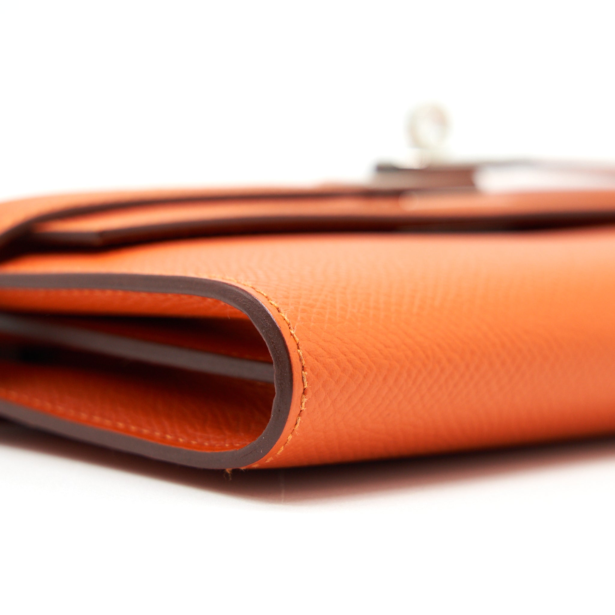 HERMES KELLY LONG WALLET ORANGE SHW EPSOM LEATHER