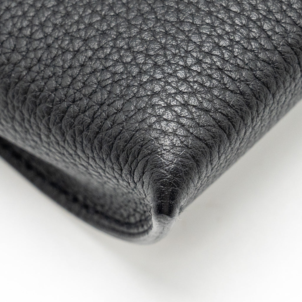 HERMES VIDEPOCHES BAG TOGO BLACK WITH MULTICOLOUR STRAP SHW