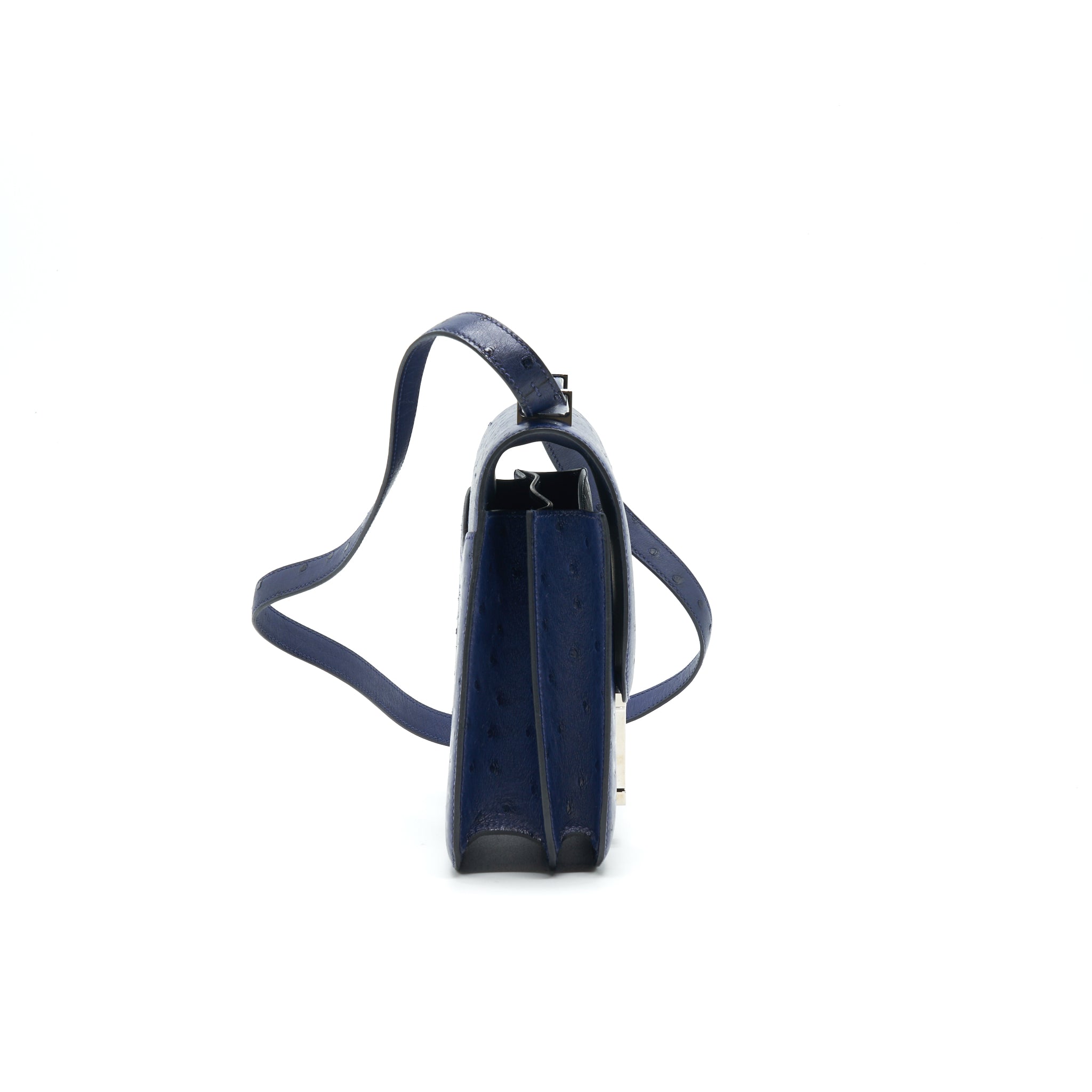 HERMES CONSTANCE 24 OSTRICH BLUE IRIS SHW