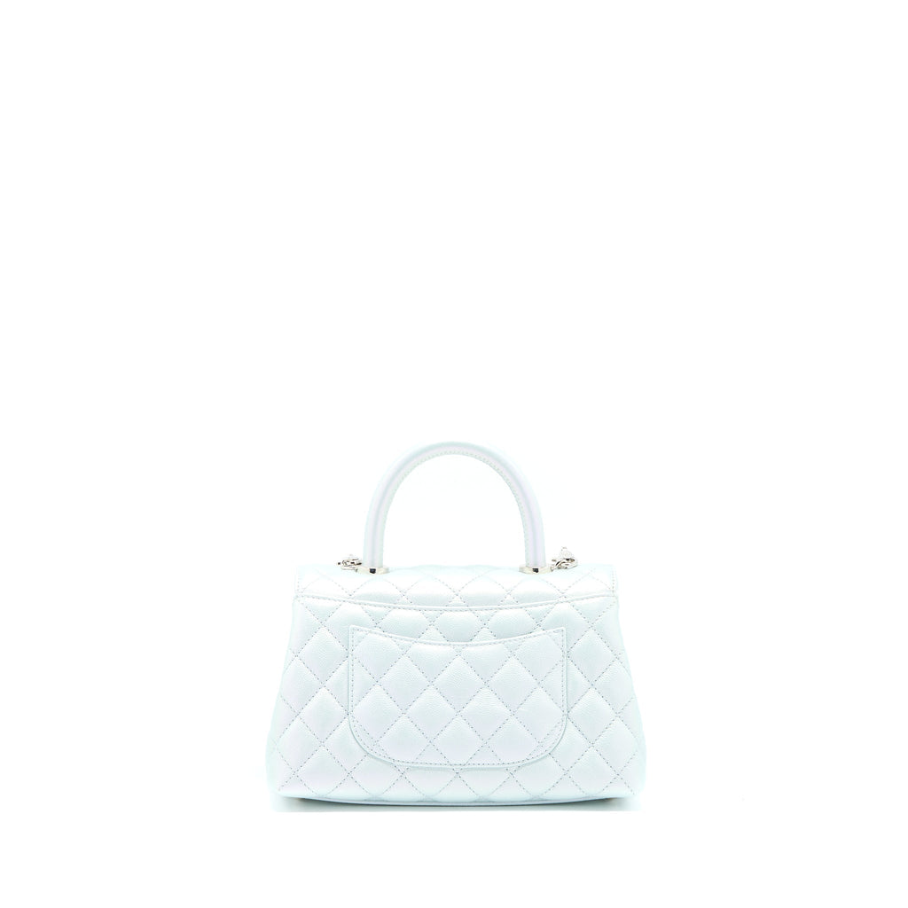 CHANEL SMALL COCO HANDLE OMBRÉ IRIDESCENT LIGHT BLUE MULTICOLOUR HARDWARE (MICROCHIP)