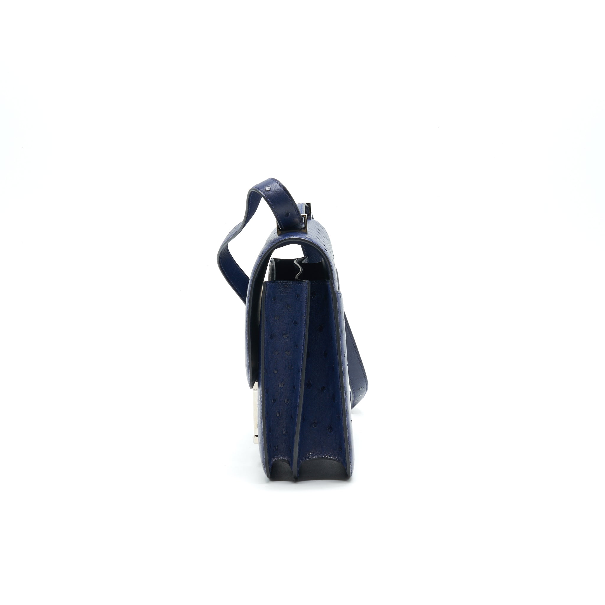 HERMES CONSTANCE 24 OSTRICH BLUE IRIS SHW
