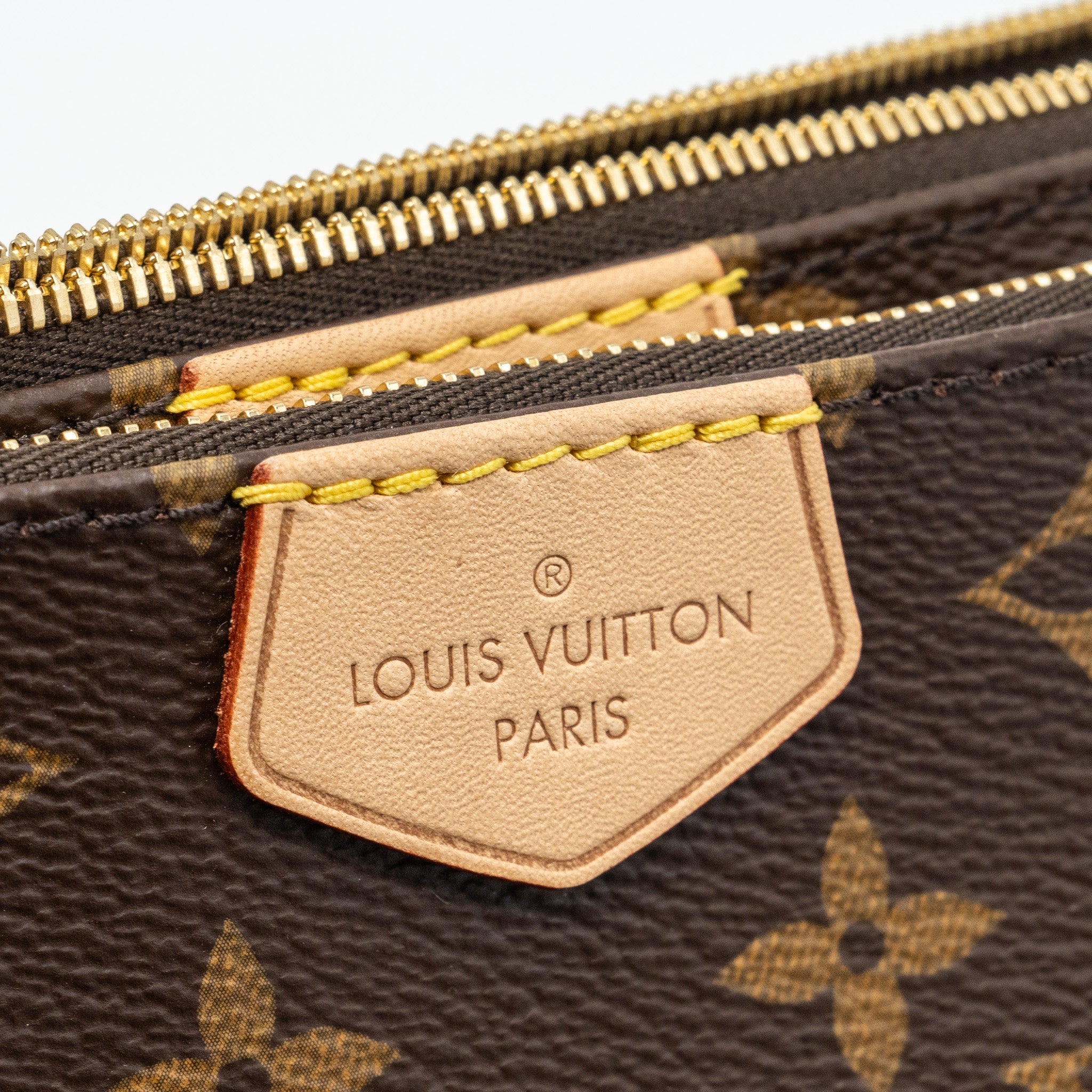 LOUIS VUITTON MULTI POCHETTE MONOGRAM CANVAS KHAKI STRAP GHW