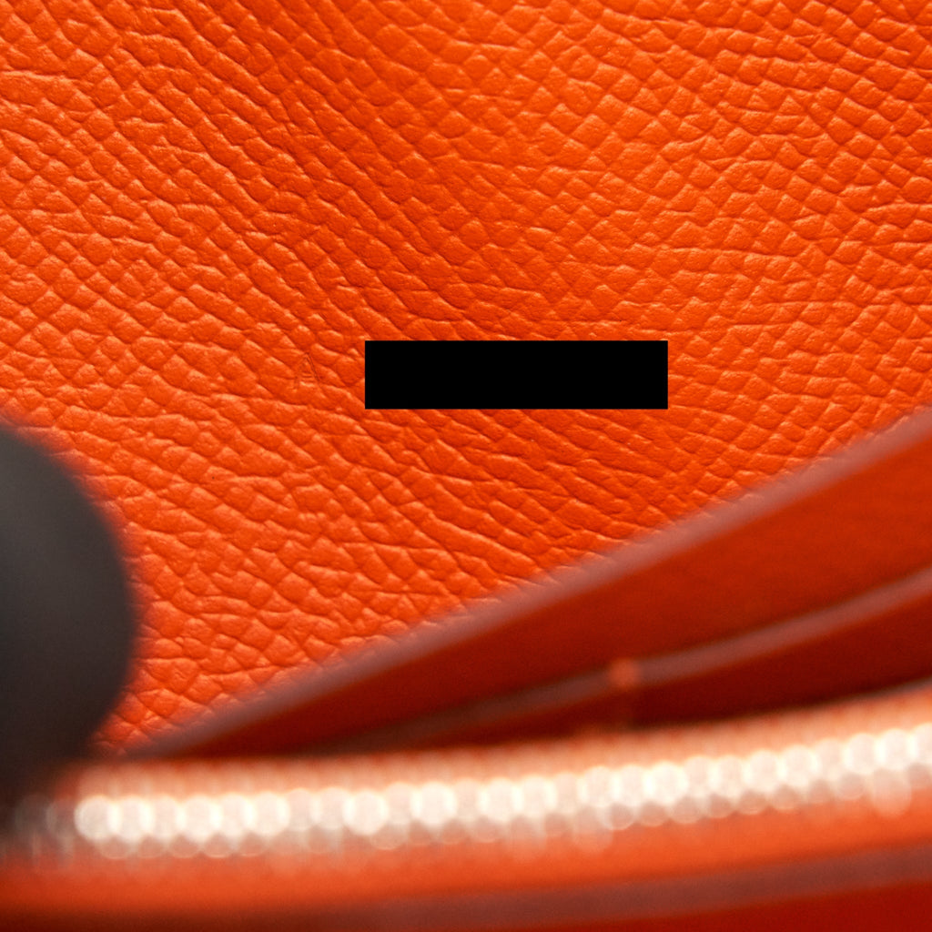 HERMES KELLY LONG WALLET ORANGE SHW EPSOM LEATHER