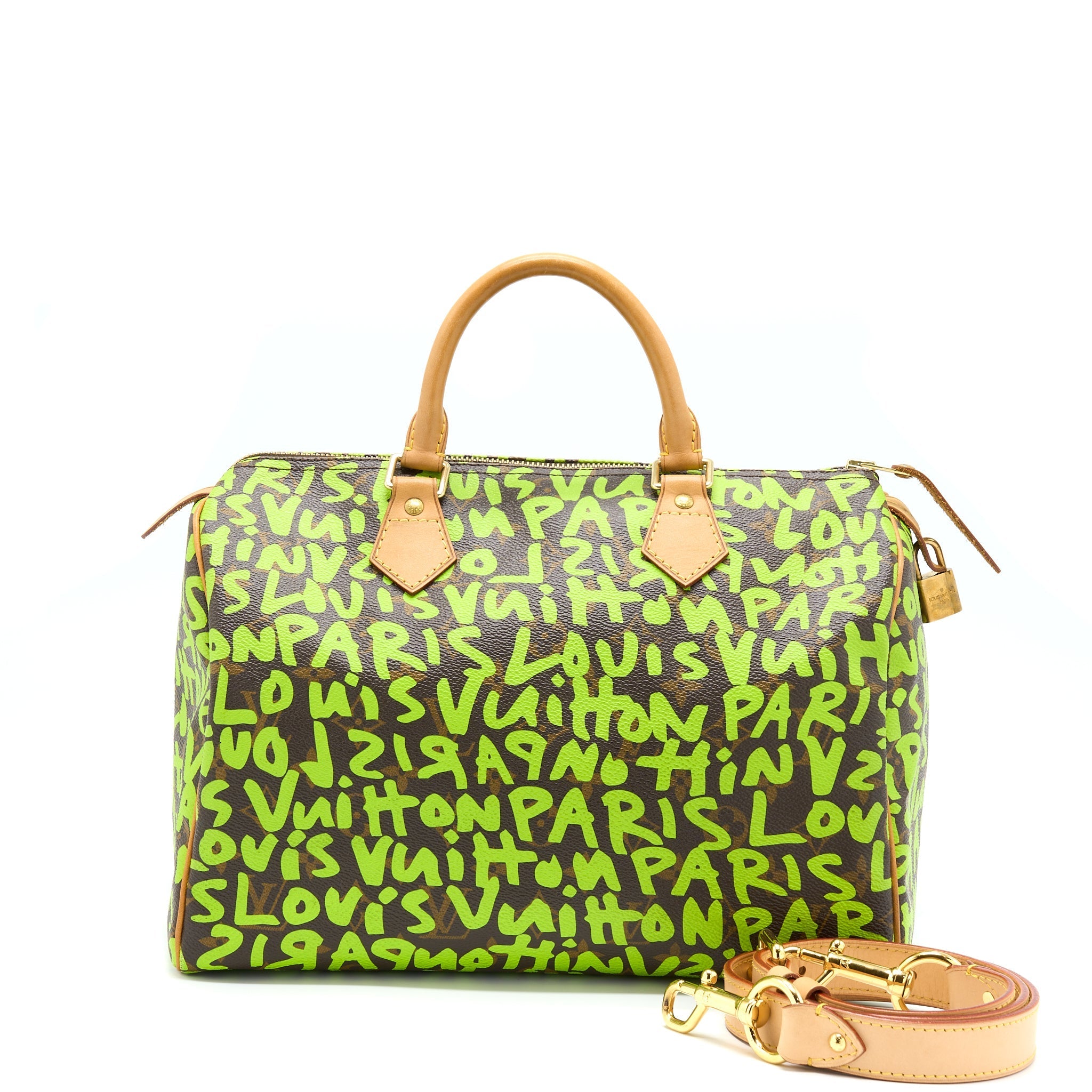LOUIS VUITTON SPEEDY 30 GRAFFITI STEPHEN SPROUSE LIMITED EDITION WITH AN EXTRA STRAP