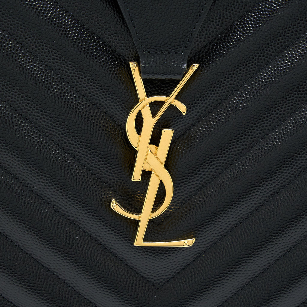 SAINT LAURENT/YSL CHEVRON TOTE BAG BLACK GHW