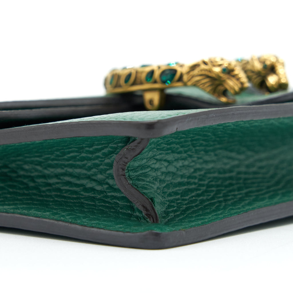 GUCCI SUPER MINI DIONYSUS GREEN GOLD AND SILVER HARDWARE