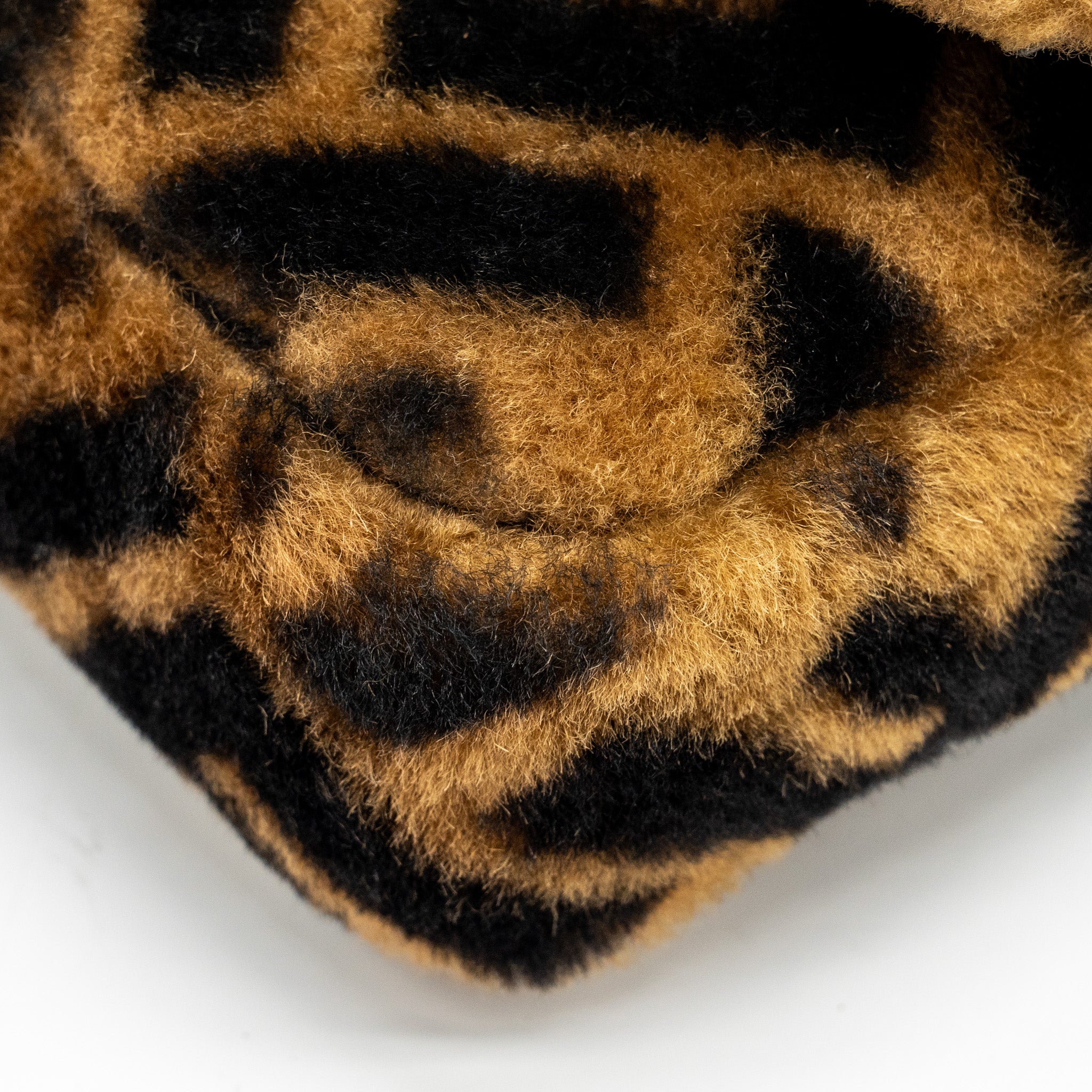 FENDI MINI BAGUETTE BAG LAMB FUR BLACK/BROWN GHW