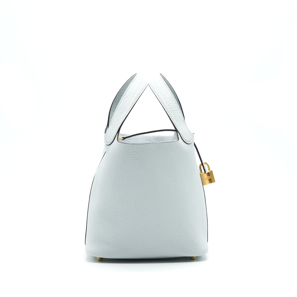 HERMES PICOTIN 18 LOCK BAG BLUE PALE GHW