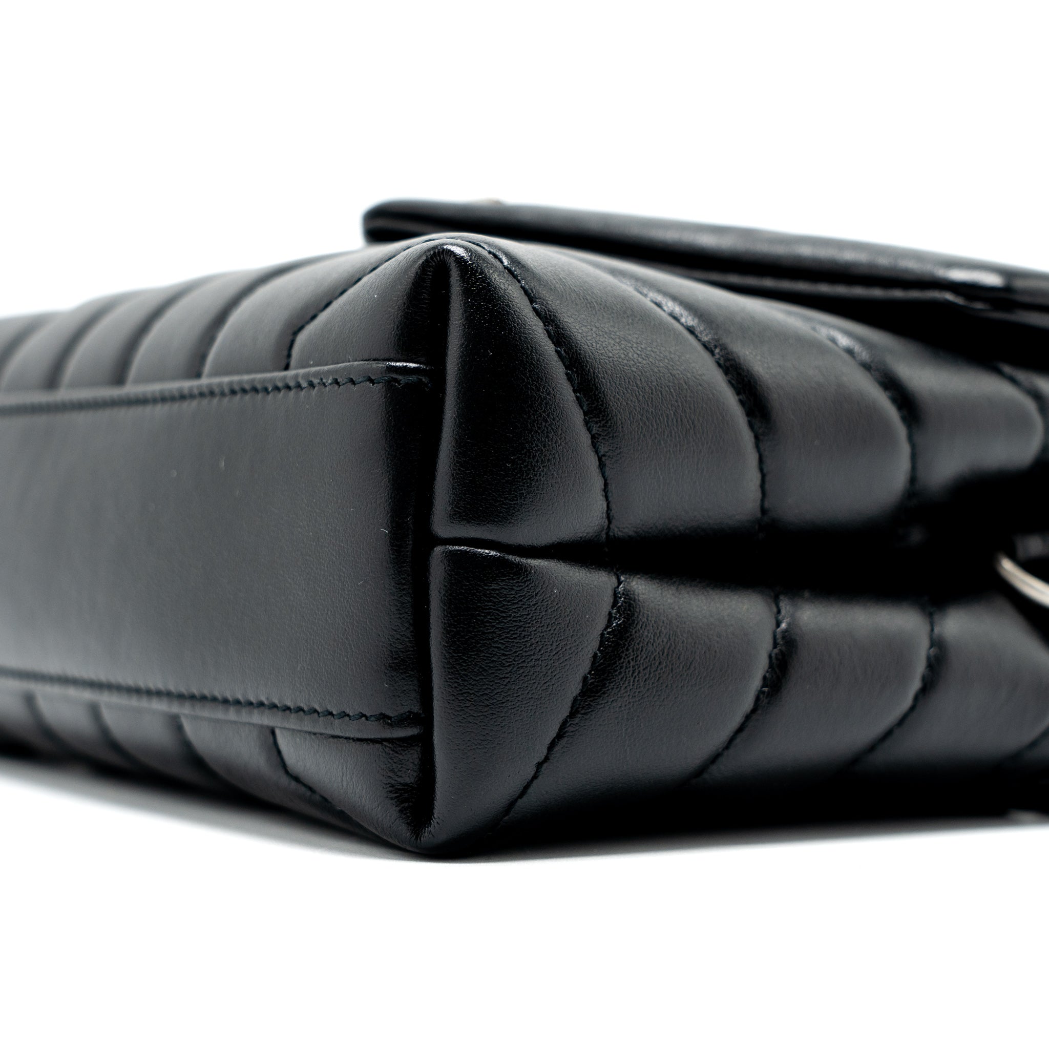 SAINT LAURENT LOULOU TOY STRAP BAG CALFSKIN BLACK SHW