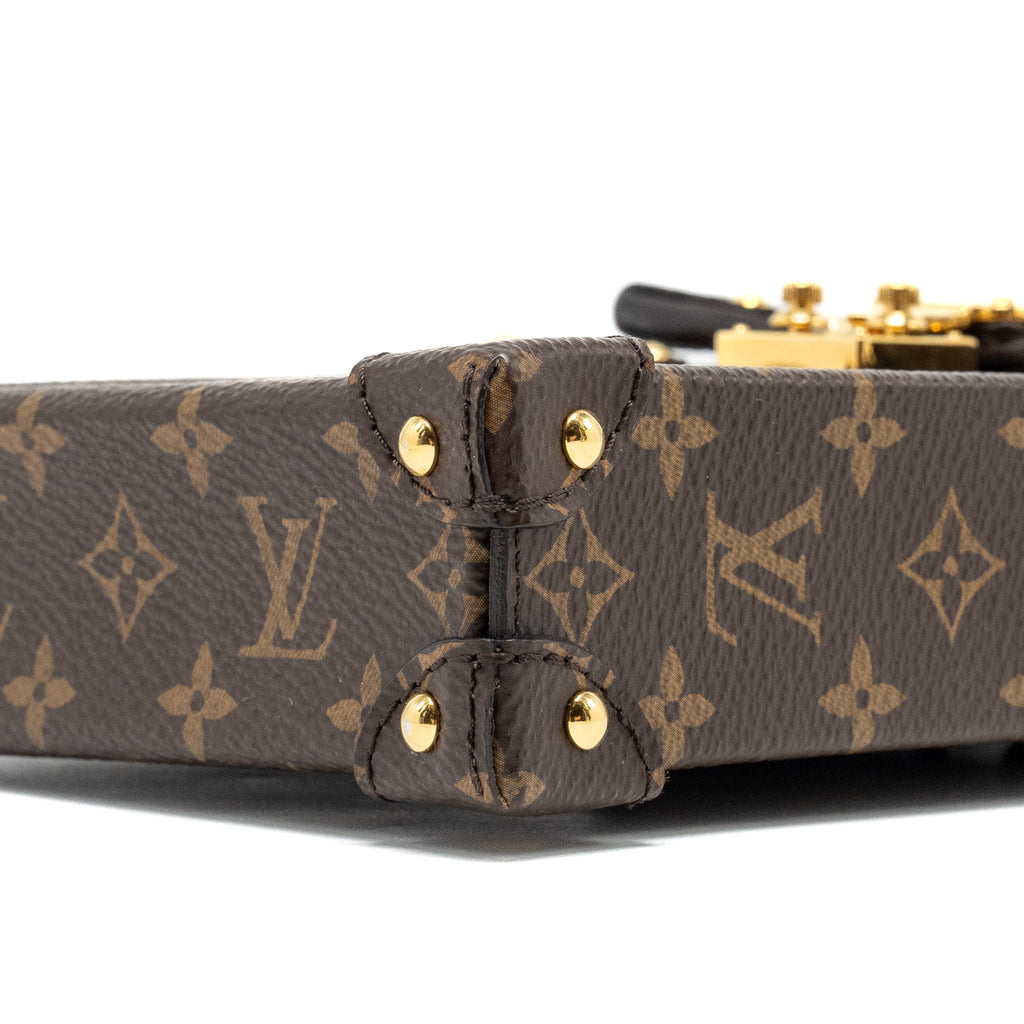 LOUIS VUITTON VERTICAL TRUNK POCHETTE WITH CHAIN MONOGRAM REVERSE CANVAS GHW