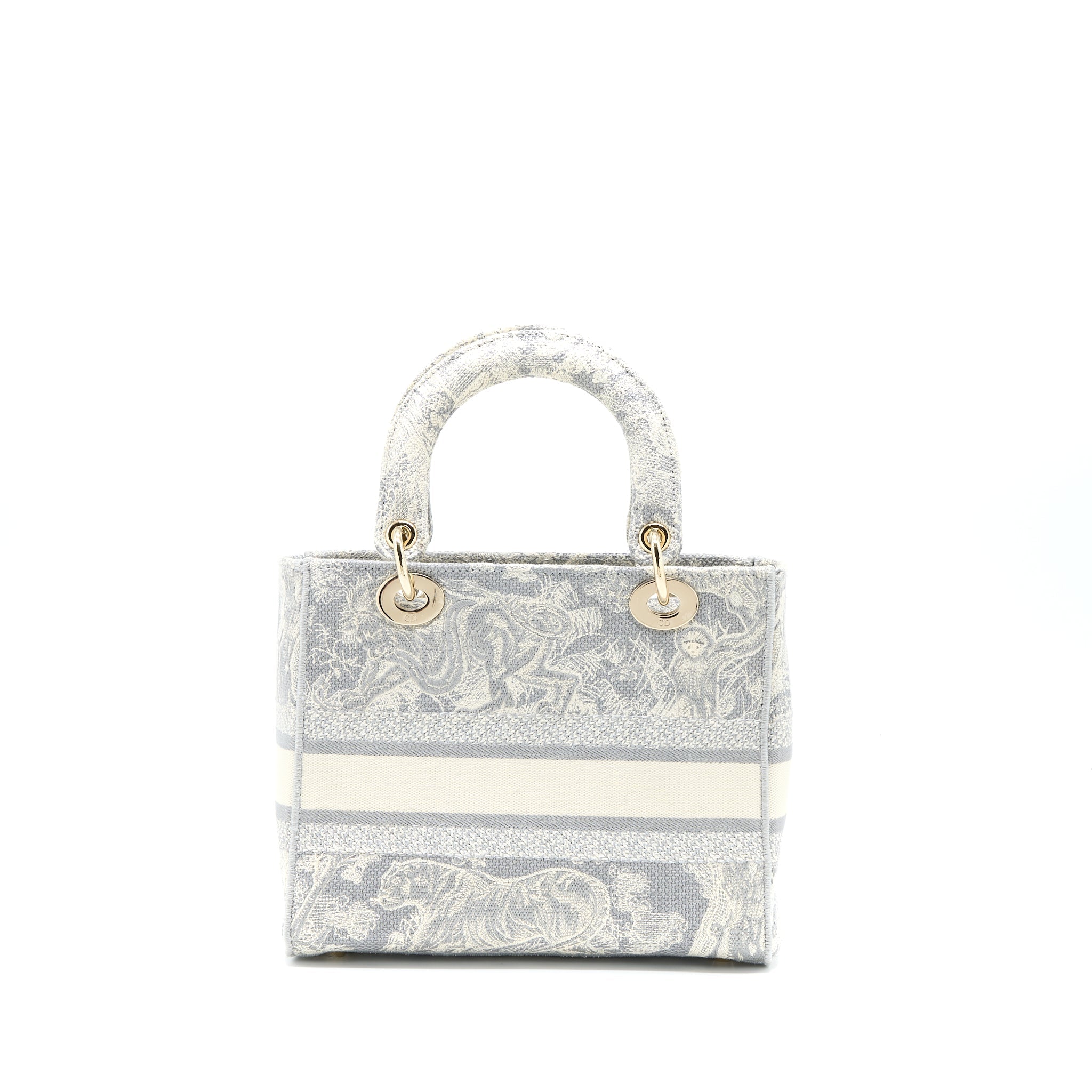 DIOR MEDIUM LADY DIOR BAG D-LITE BAG LIGHT GREY LGHW