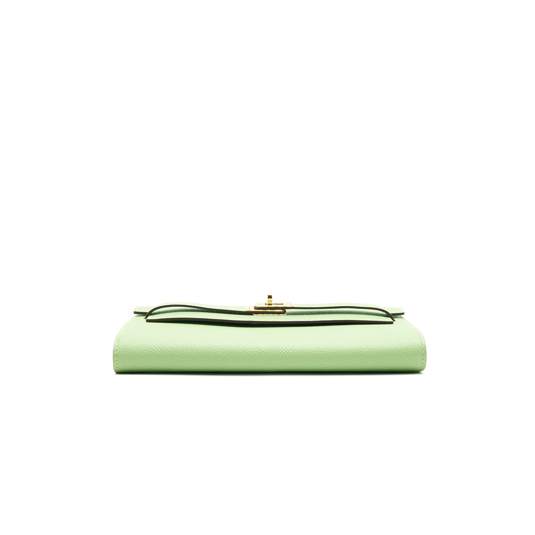 HERMES KELLY TO GO VERSO VERT CRIQUET AND BLUE BRUME GHW