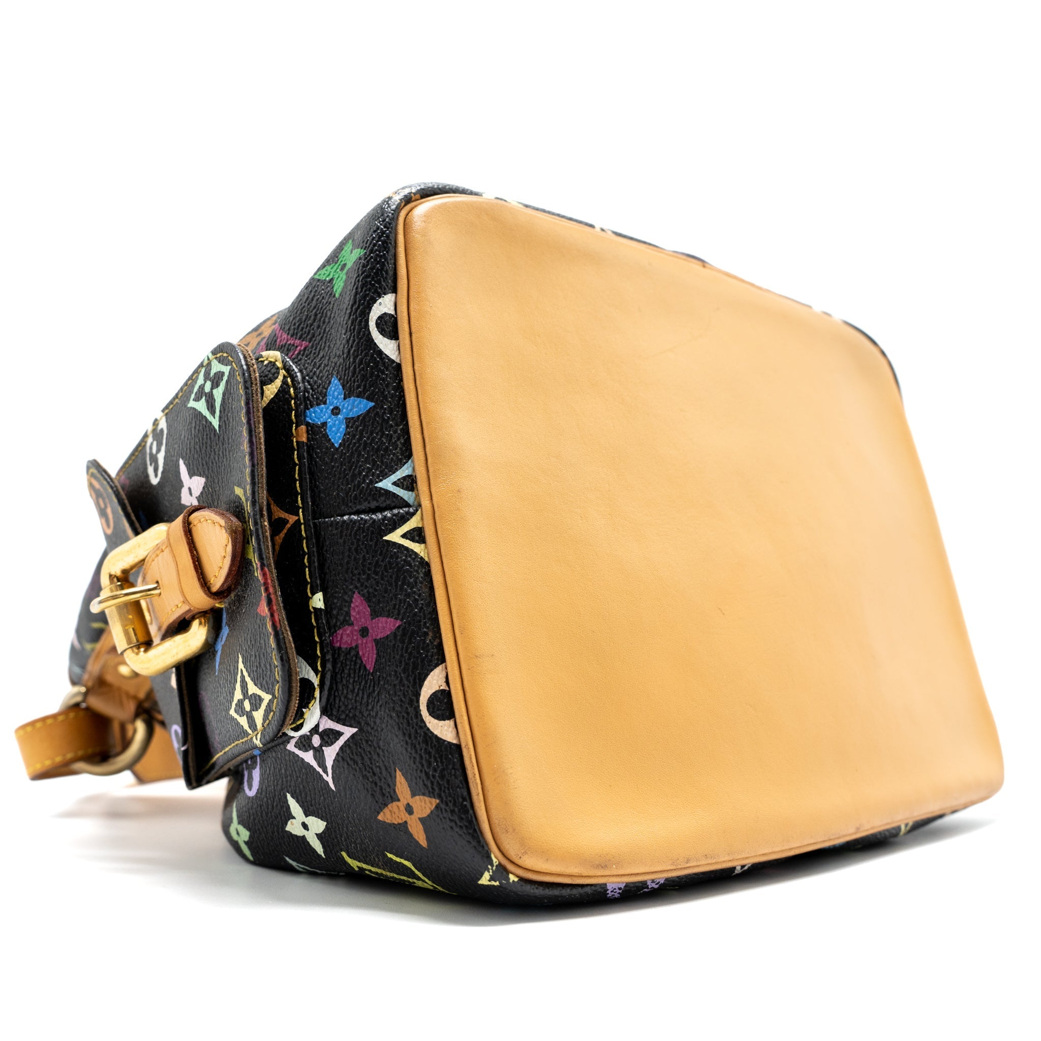 LOUIS VUITTON PETIT NOE BLACK MULTICOLOUR MONOGRAM CANVAS GHW