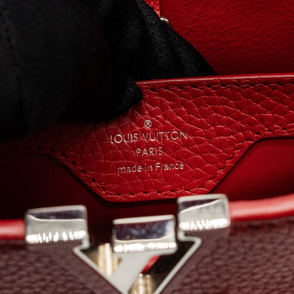 LOUIS VUITTON CAPUCINES BB TAURILLON RED GHW