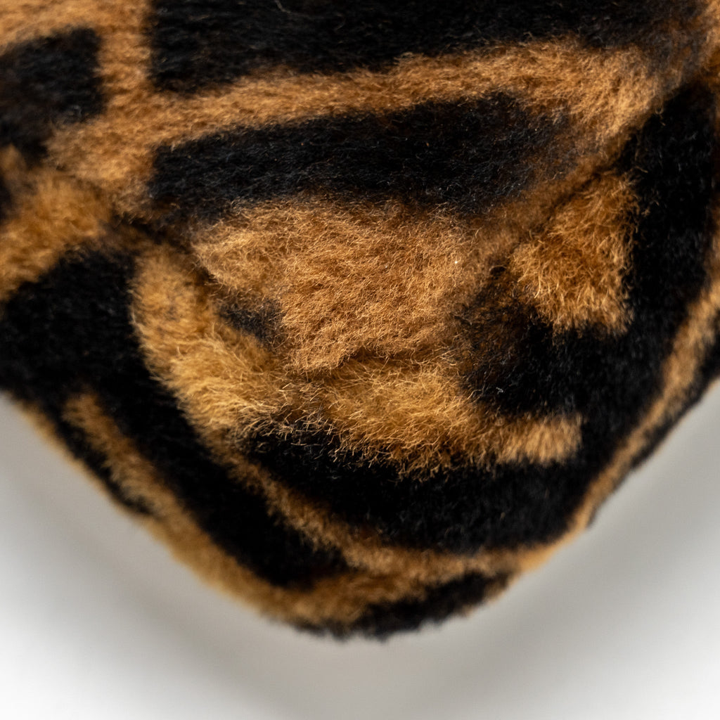 FENDI MINI BAGUETTE BAG LAMB FUR BLACK/BROWN GHW
