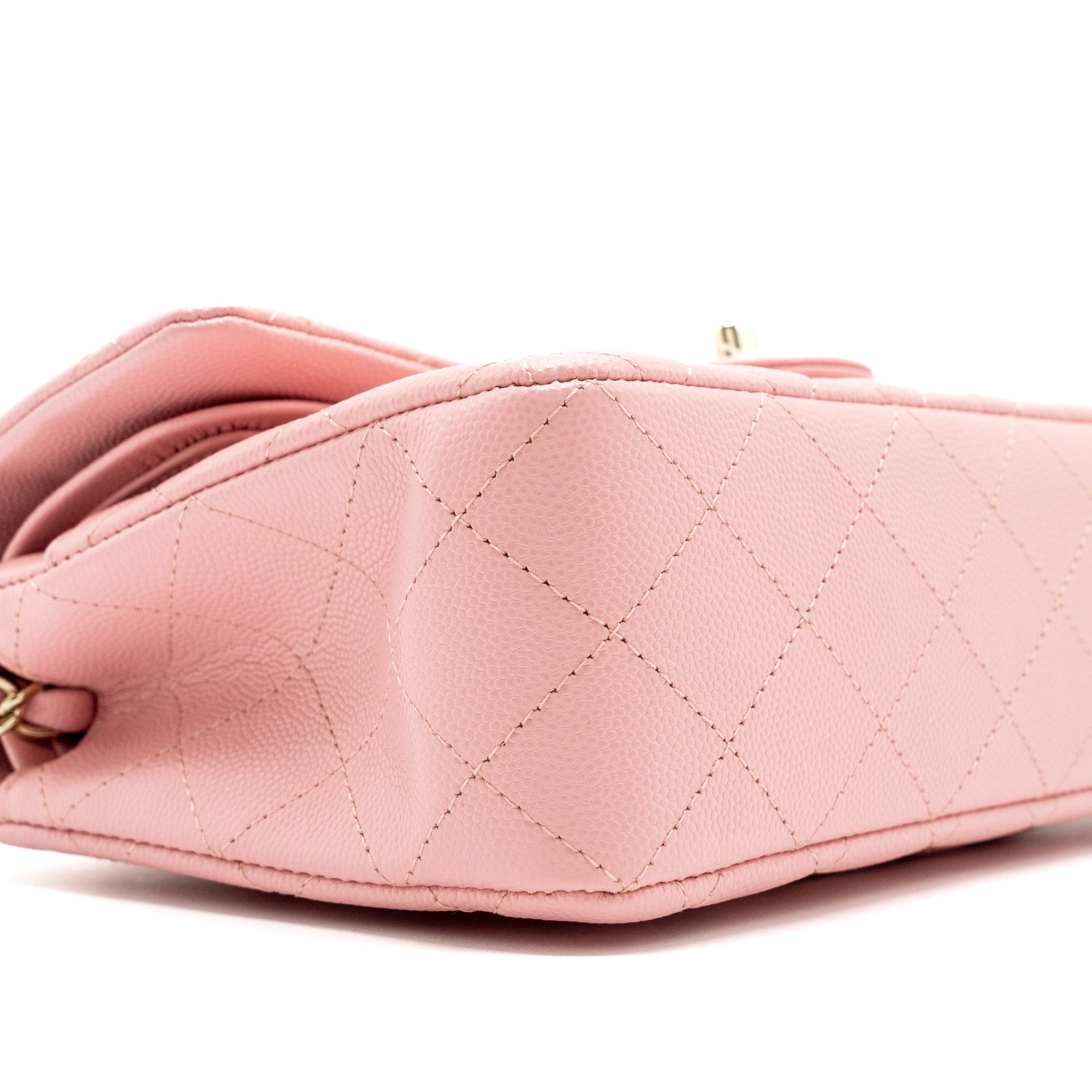 CHANEL 22C SMALL CLASSIC DOUBLE FLAP BAG CAVIAR LIGHT PINK LGHW(MICROCHIP)