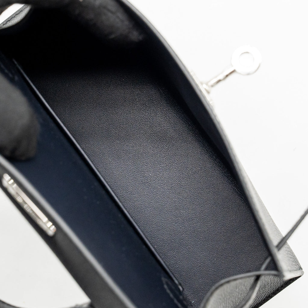 HERMES MINI KELLY II SPECIAL ORDER EPSOM BLACK / NAVY SHW