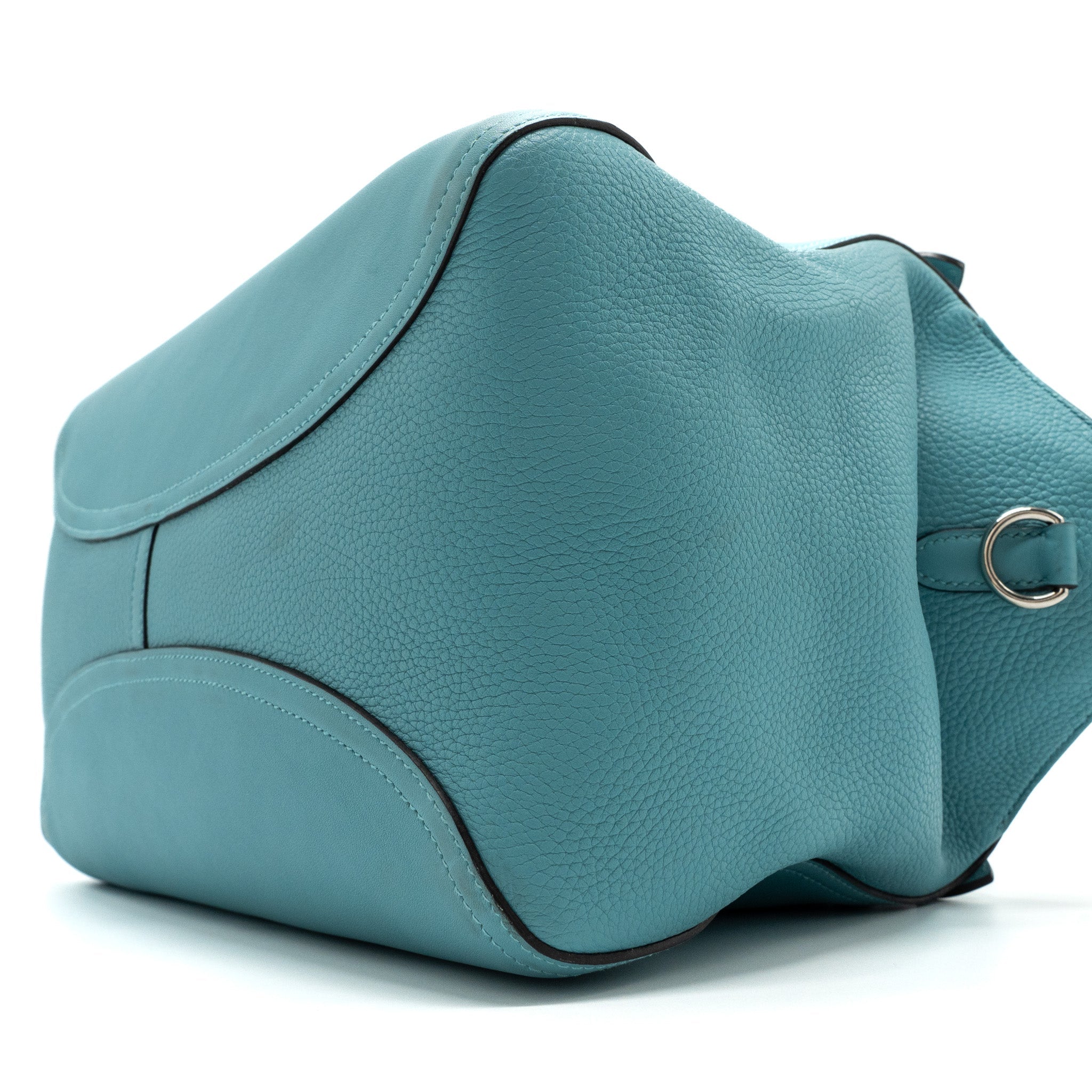 HERMES OXER SHOULDER BAG SWIFT / CLEMENCE BLUE ATOLL SHW