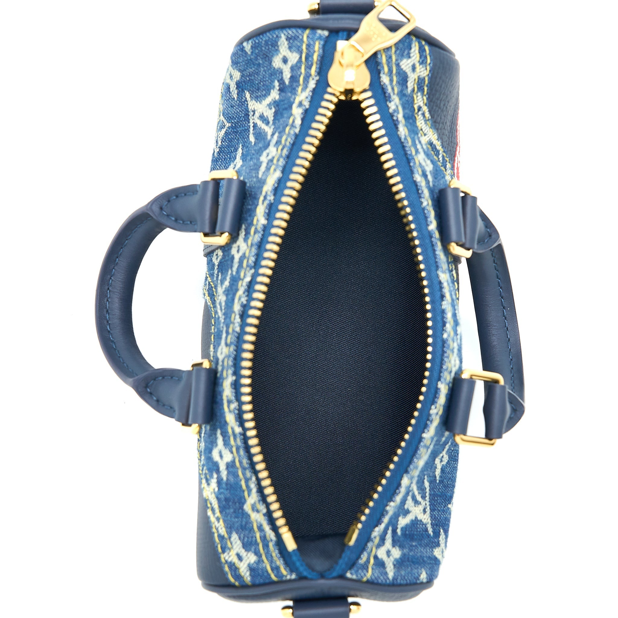 LOUIS VUITTON KEEPALL XS MONOGRAM DENIM/LEATHER BLUE GHW