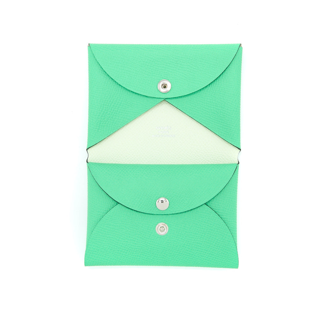 HERMES CALVI DUO EPSOM VERT COMICS/ VERT FIZZ
