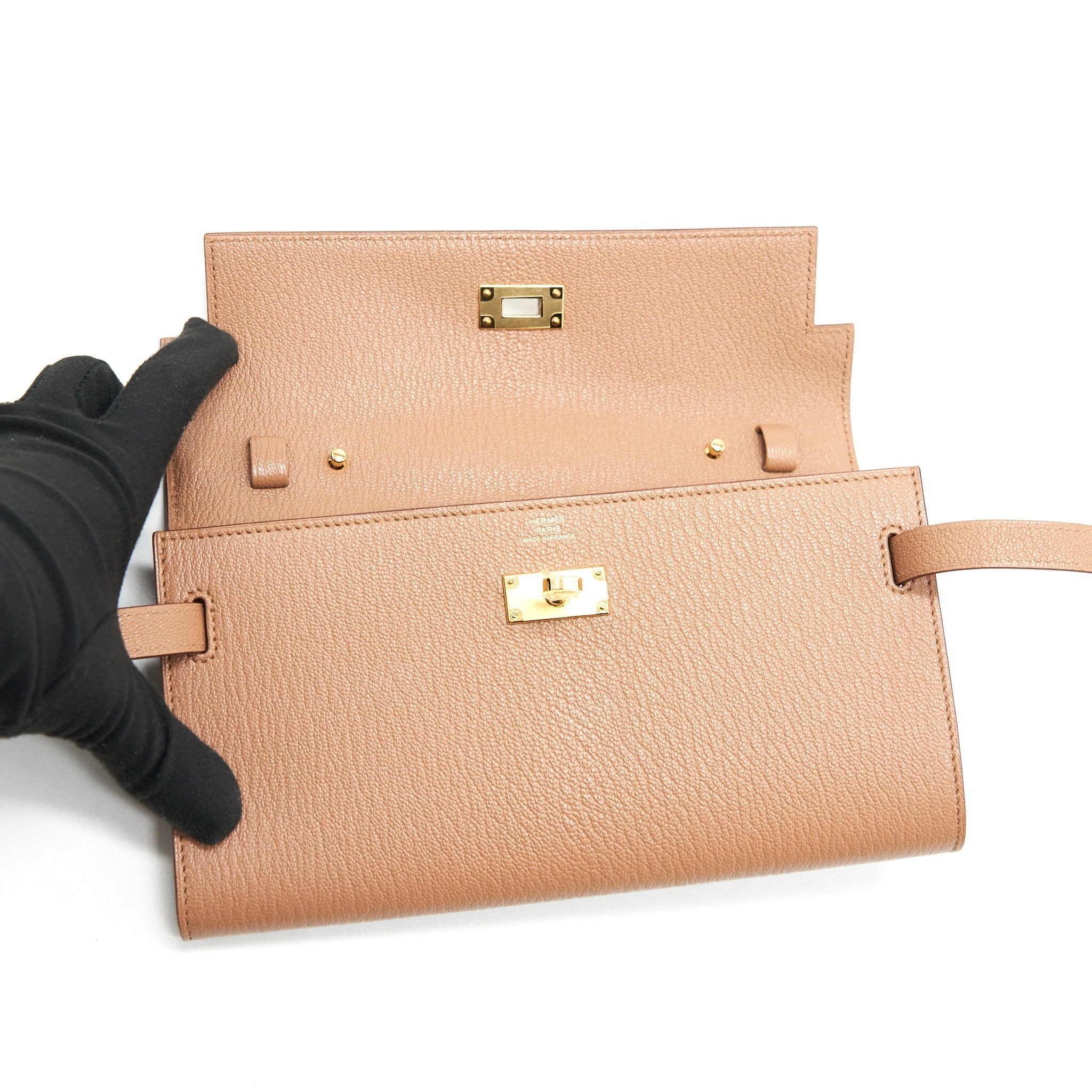 HERMES KELLY TO GO CHEVRE MYSORE LEATHER 2J QUEBRACHO GHW