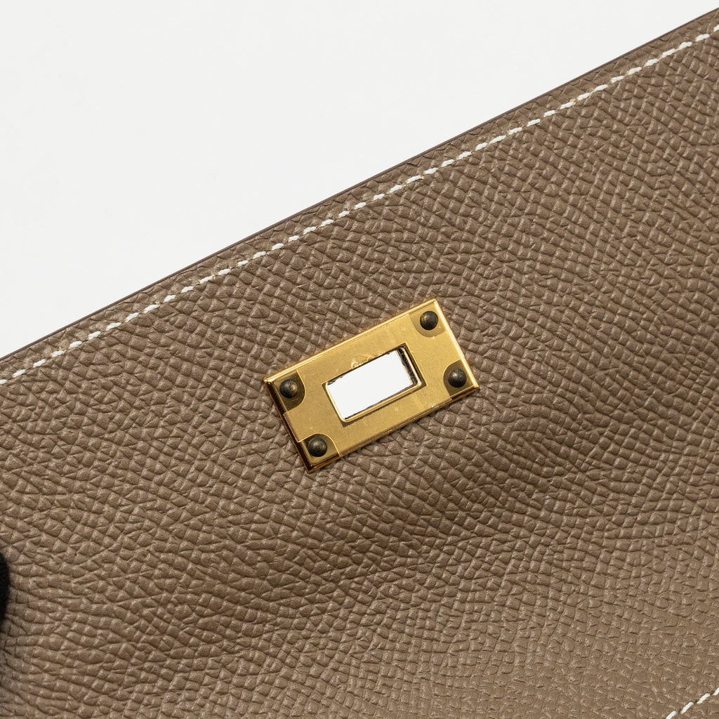 HERMES KELLY COMPACT WALLET EPSOM ETOUPE GHW