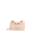 CHANEL 22C RECTANGULAR FLAP BAG WITH GIANT TOP HANDLE LAMBSKIN PINK LGHW(MICROCHIP)