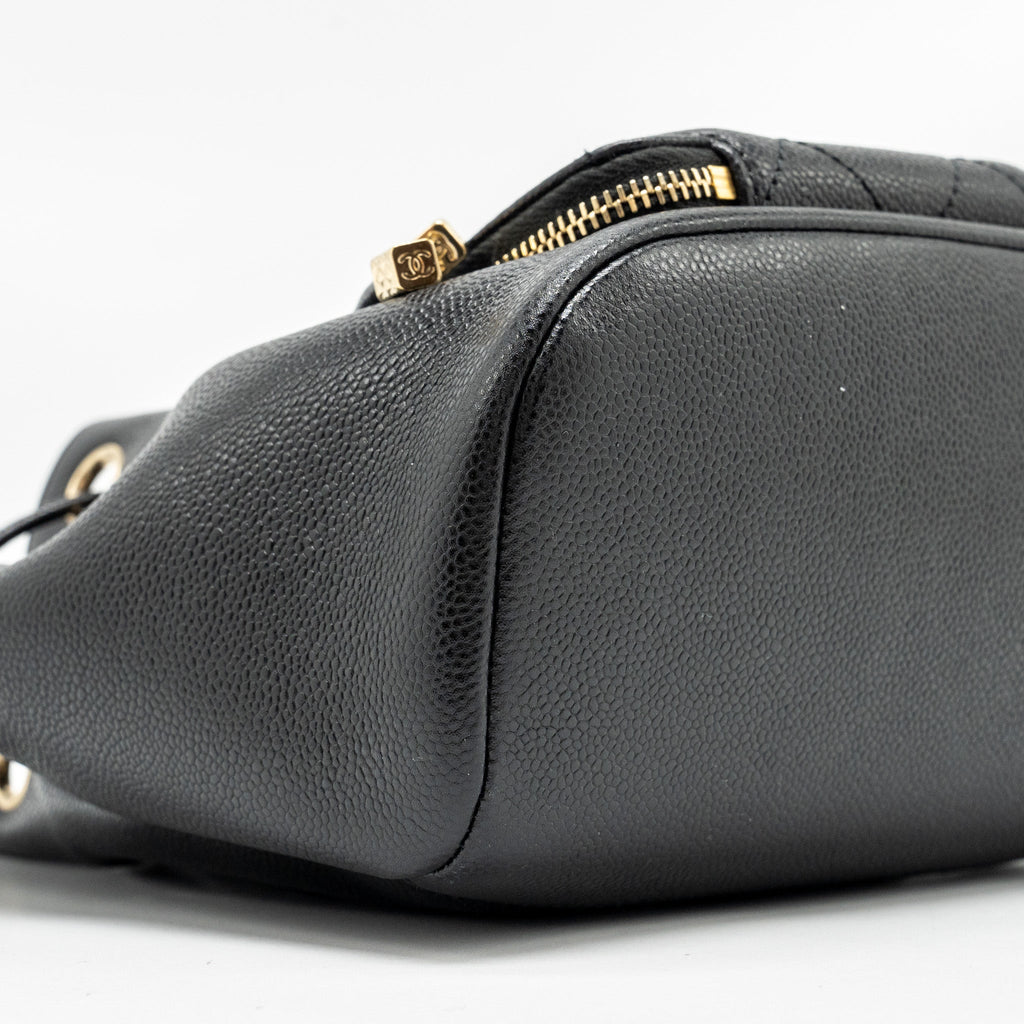 CHANEL BUSINESS AFFINITY DRAWSTRING BUCKET BAG CAVIAR BLACK GHW