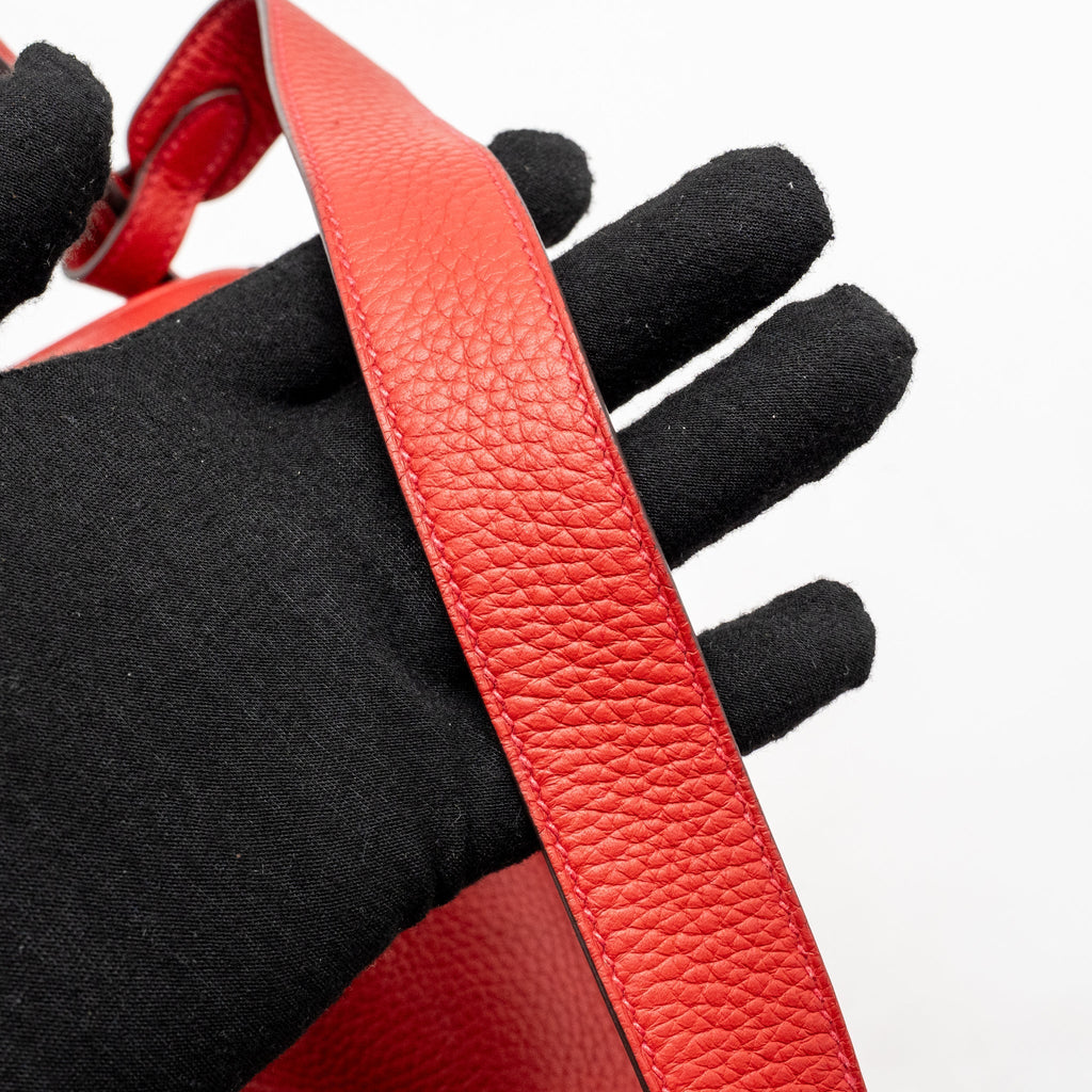HERMES LINDY 26 CLEMENCE ROUGE CASAQUE GHW