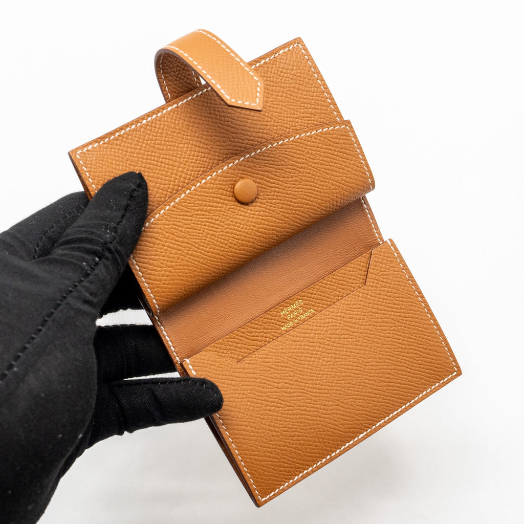 HERMES BEARN MINI WALLET EPSOM GOLD GHW