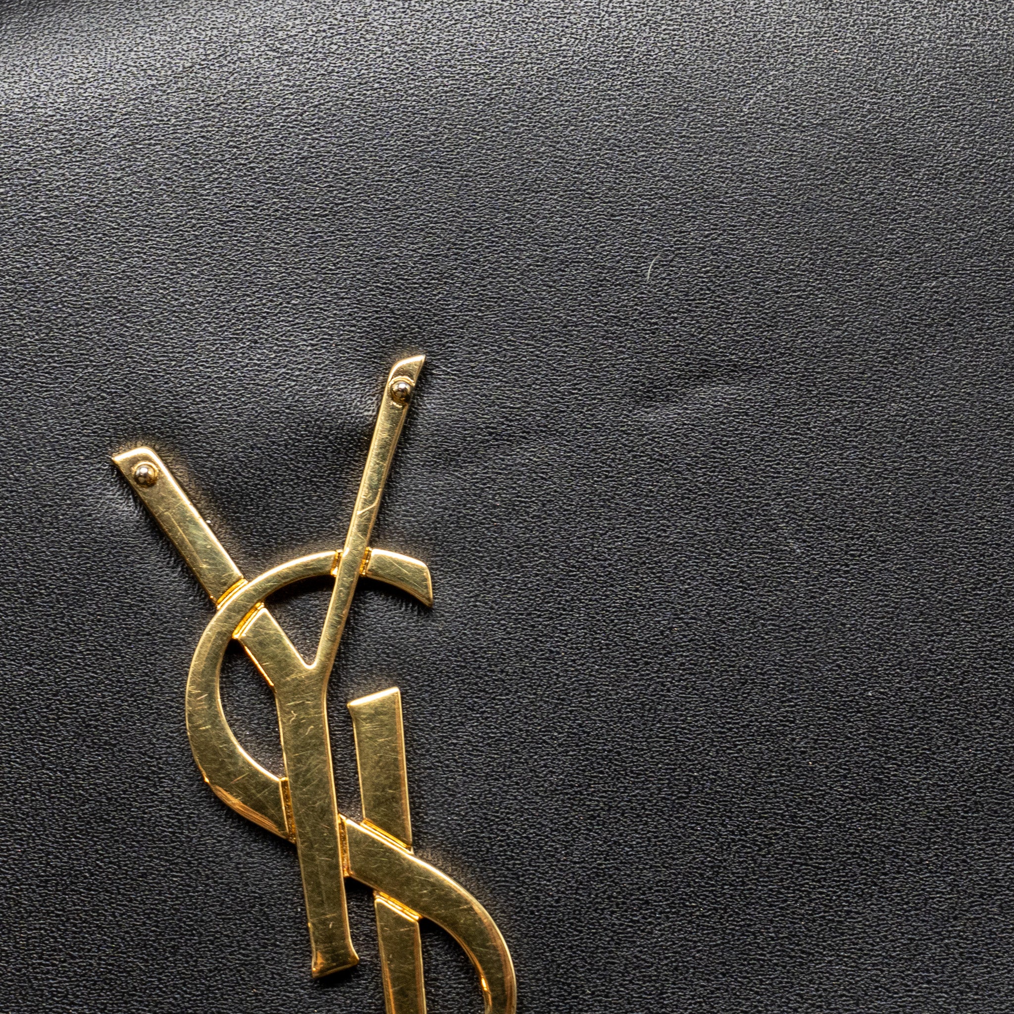 SAINT LAURENT/YSL SMALL TASSEL KATE BAG CALFSKIN BLACK GHW