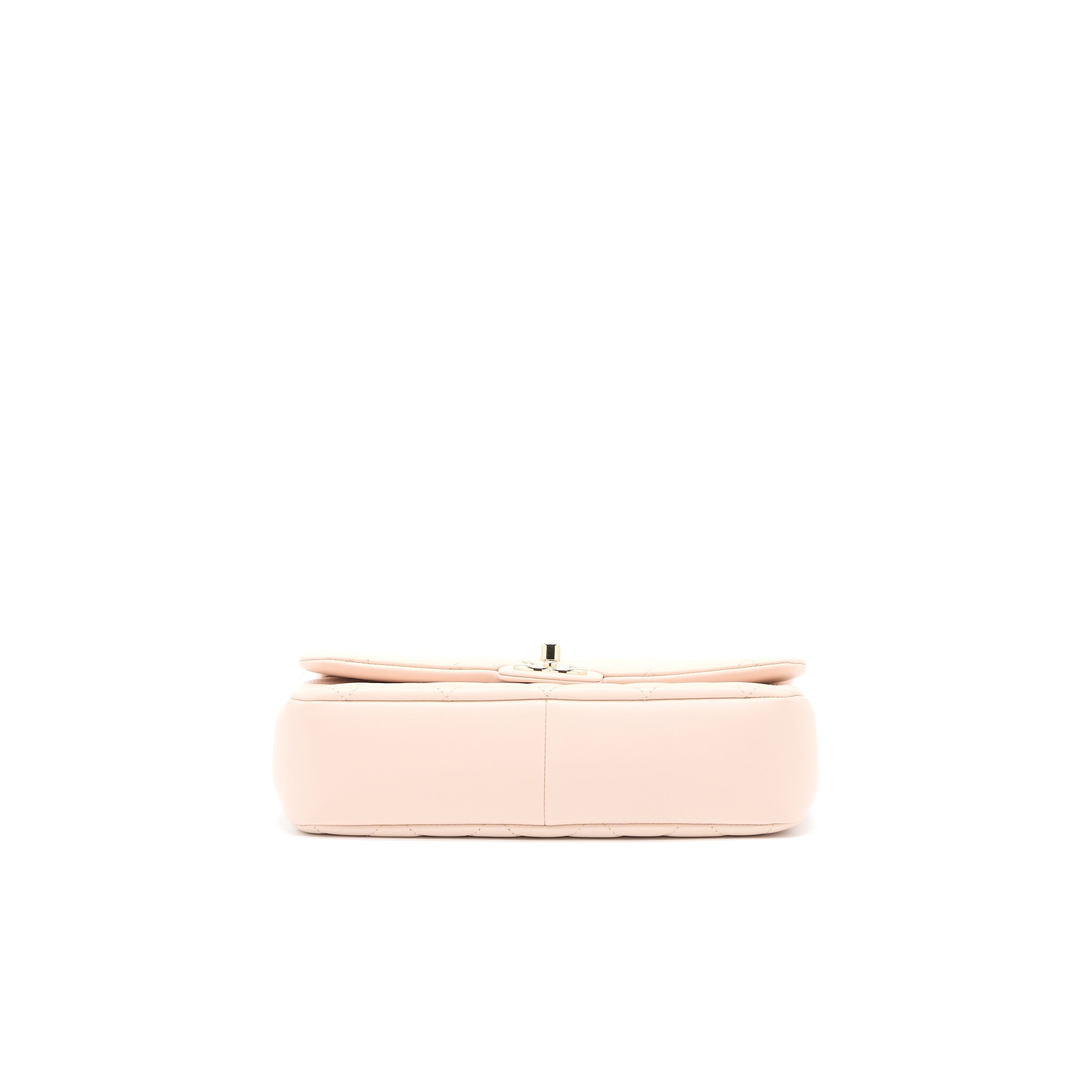 CHANEL 22C RECTANGULAR FLAP BAG WITH GIANT TOP HANDLE LAMBSKIN PINK LGHW(MICROCHIP)