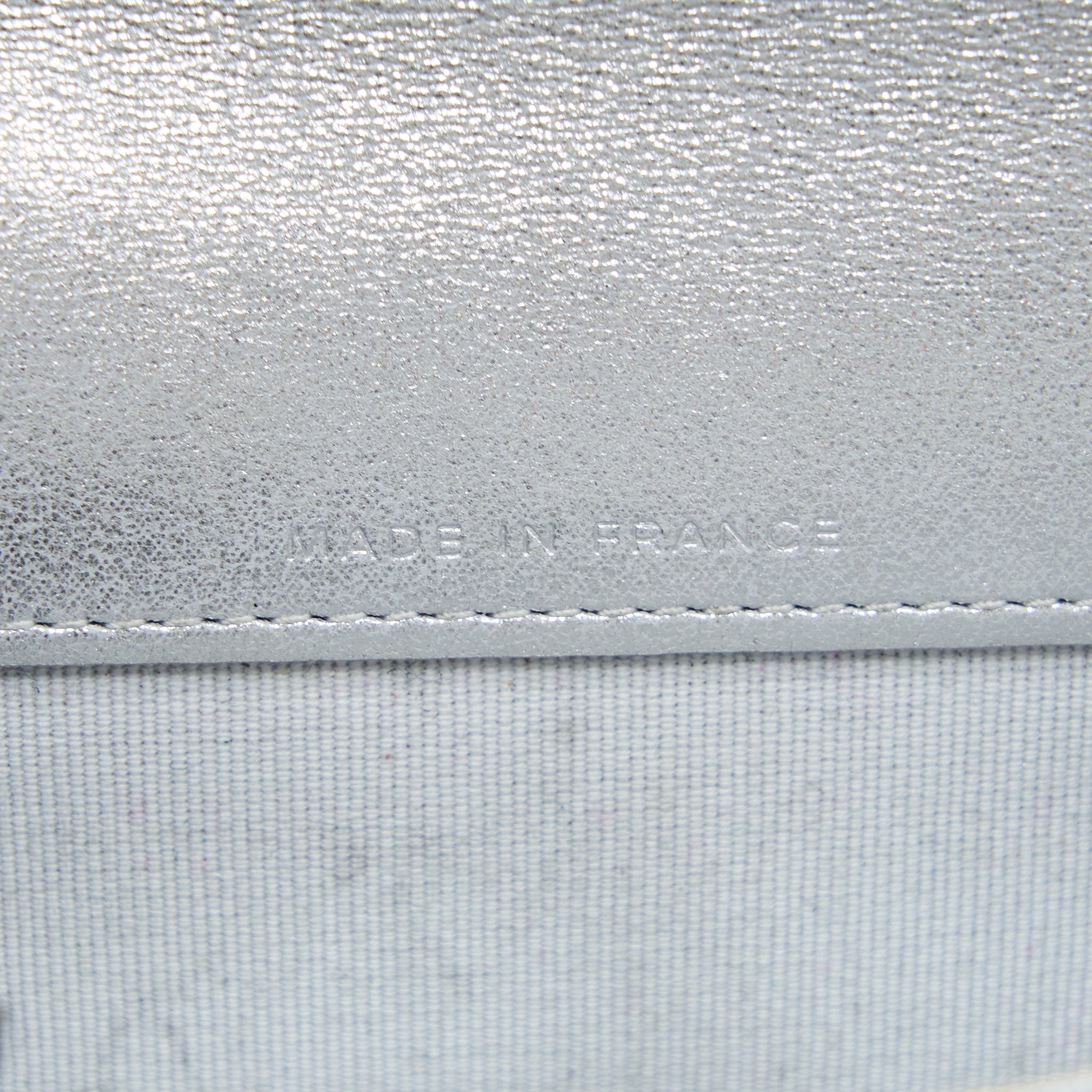 CHANEL QUILTED CLASSIC FLAP CARD HOLDER LAMBSKIN SILVER SHW