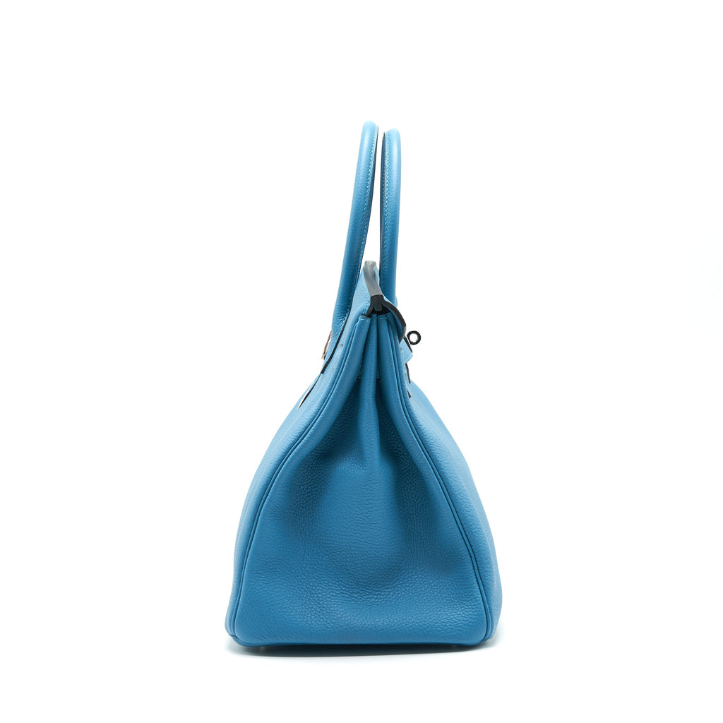 HERMES BIRKIN 35 7B TURQUOISE TOGO LEATHER SHW