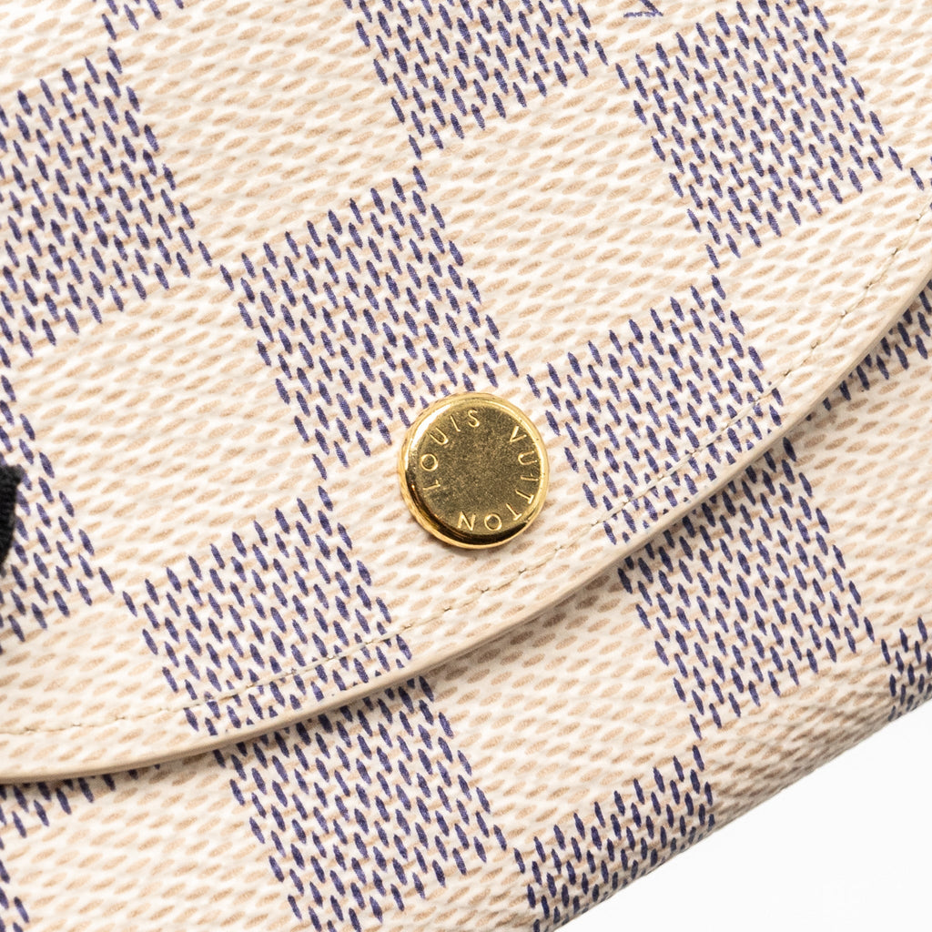 LOUIS VUITTON ROSALIE COIN PURSE DAMIER AZUR CANVAS GHW
