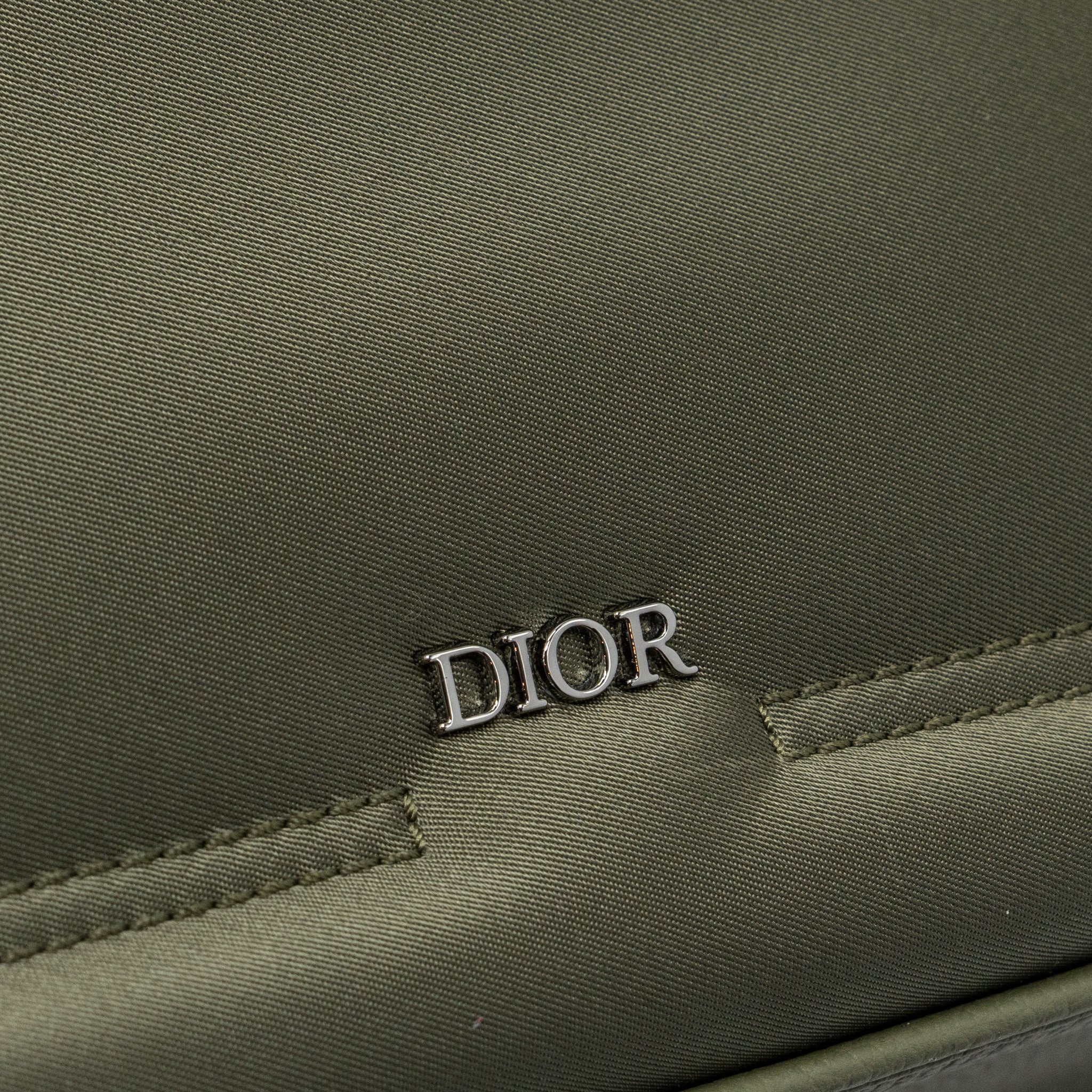 DIOR SOUTH TOTE BAG NYLON/ LEATHER GREEN MULTICOLOUR HARDWARE